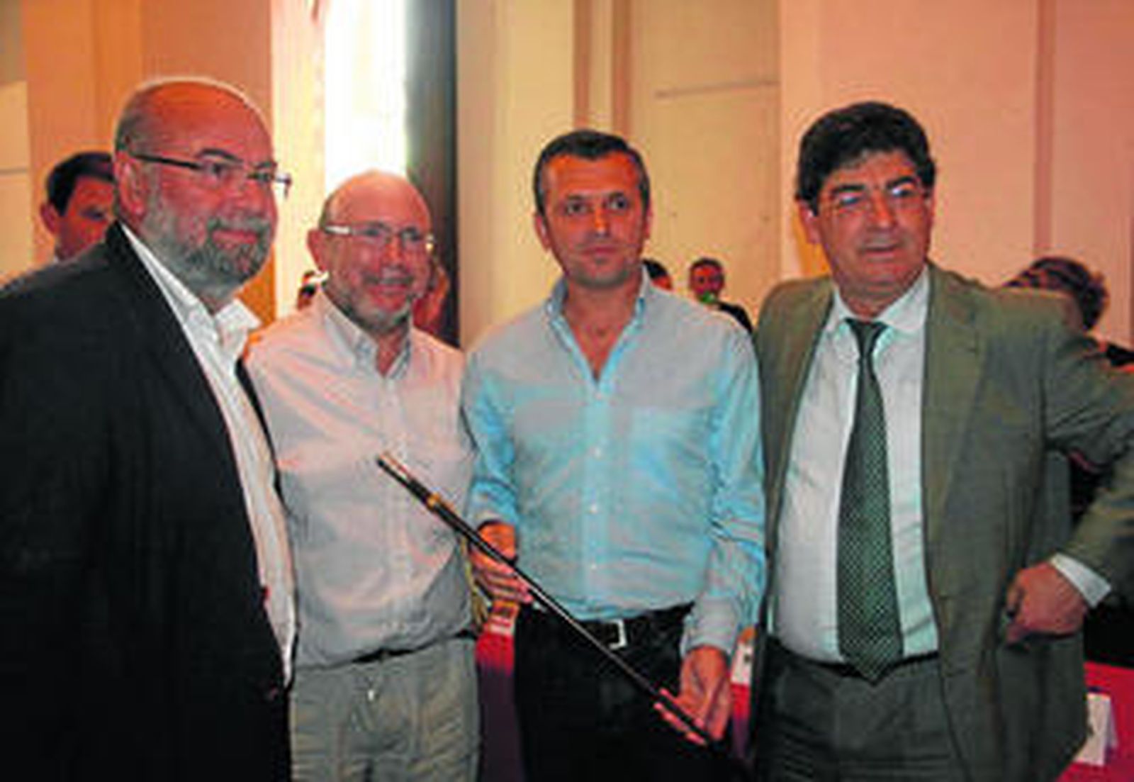 De izquierda a derecha, Antonio Roldán, Ignacio garcía, Juan Bermúdez y Diego Valderas, ayer.