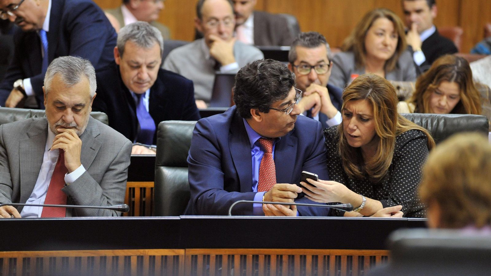 Griñán, Valderas y Susana Díaz, cuando ésta era consejera de Presidencia.