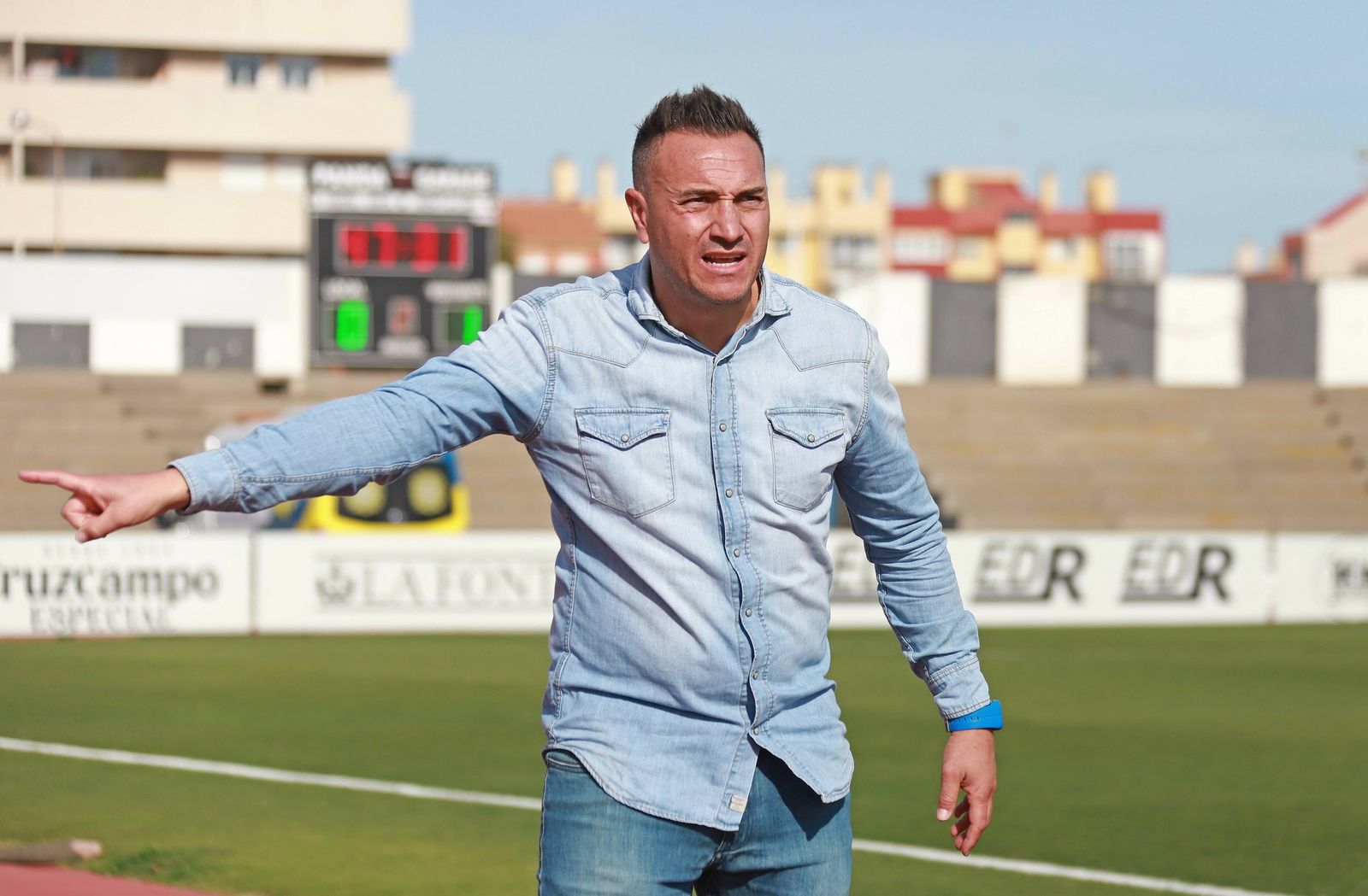 Jordi Roger, durante el partido con el Córdoba