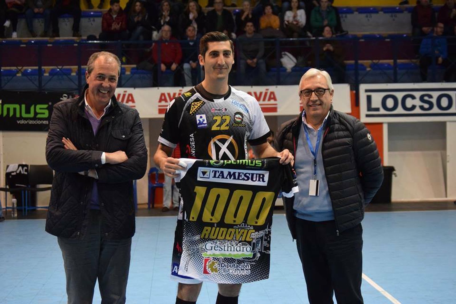 Rudovic, en el día de su homenaje por alcanzar los 1.000 goles en la Liga Asobal.