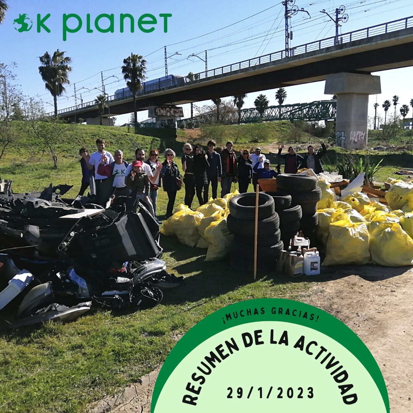 Recogida de residuos organizada por OKPlanet Sevilla el pasado enero.