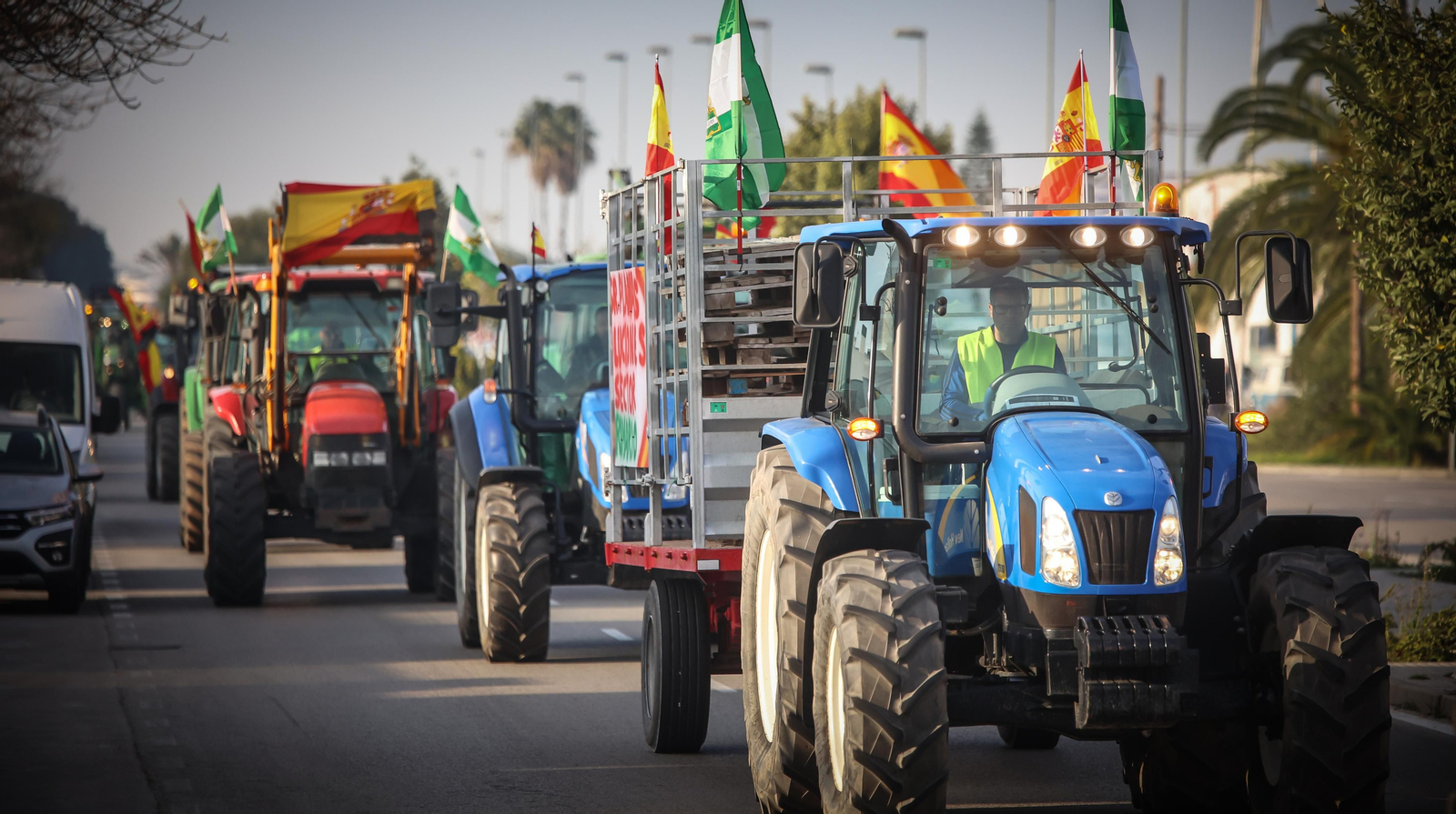 Jerez colapsado por la protesta de agricultores vy ganaderoa