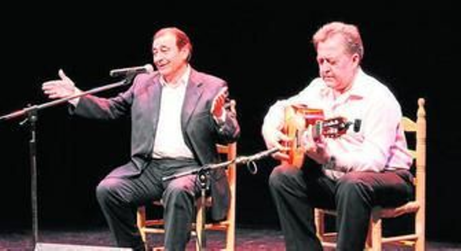 Calixto Sánchez con Eduardo Rebollar en el Apolo.