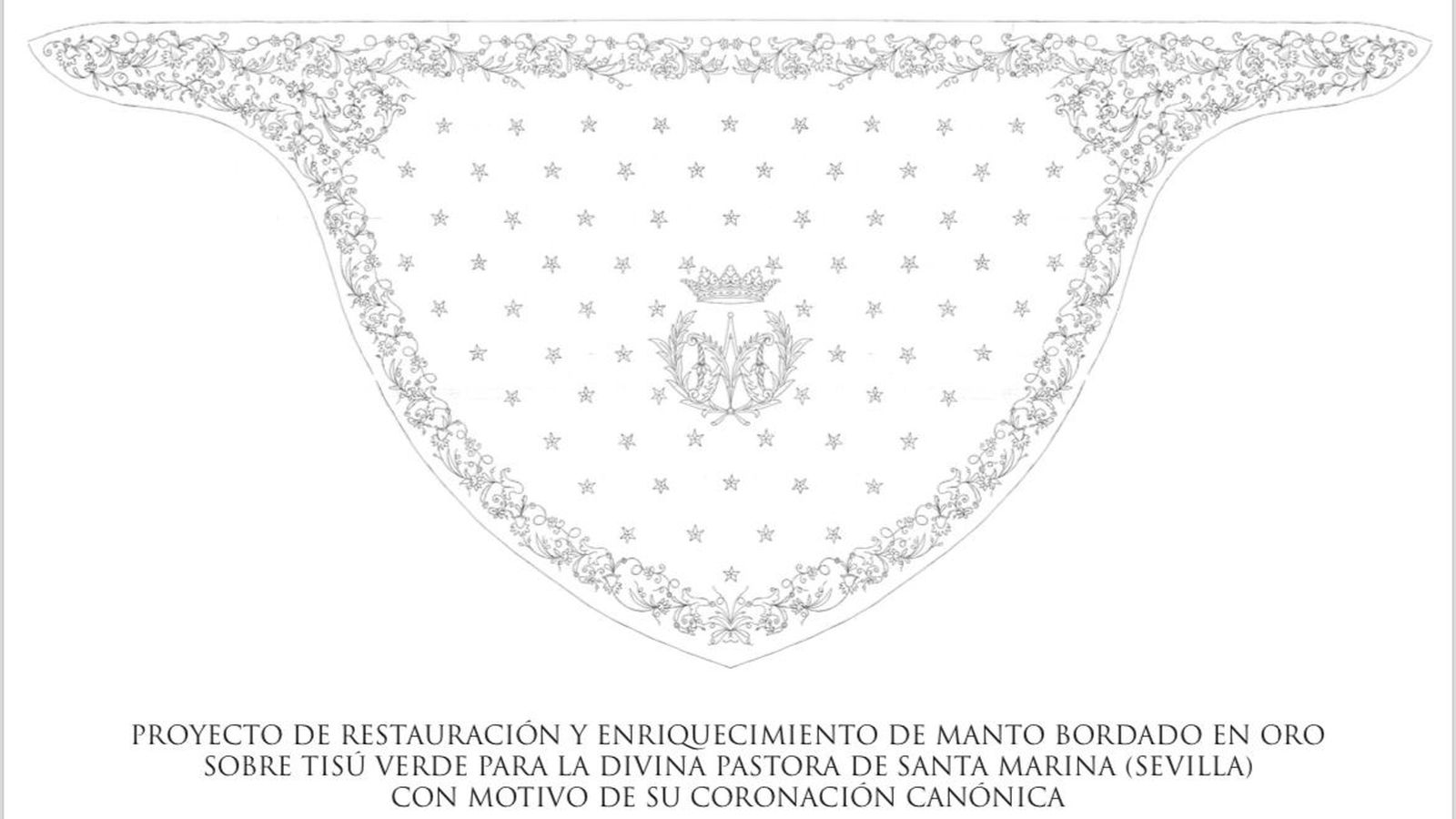 Boceto de enriquecimiento del manto de la Pastora