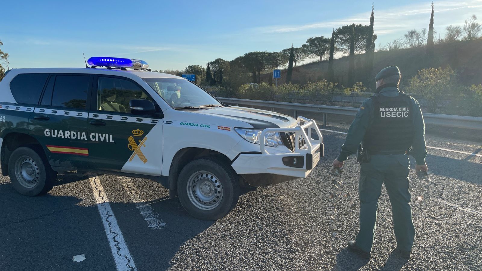 Un agente de la Unidad de Seguridad Ciudadana de la Comandancia de Huelva.