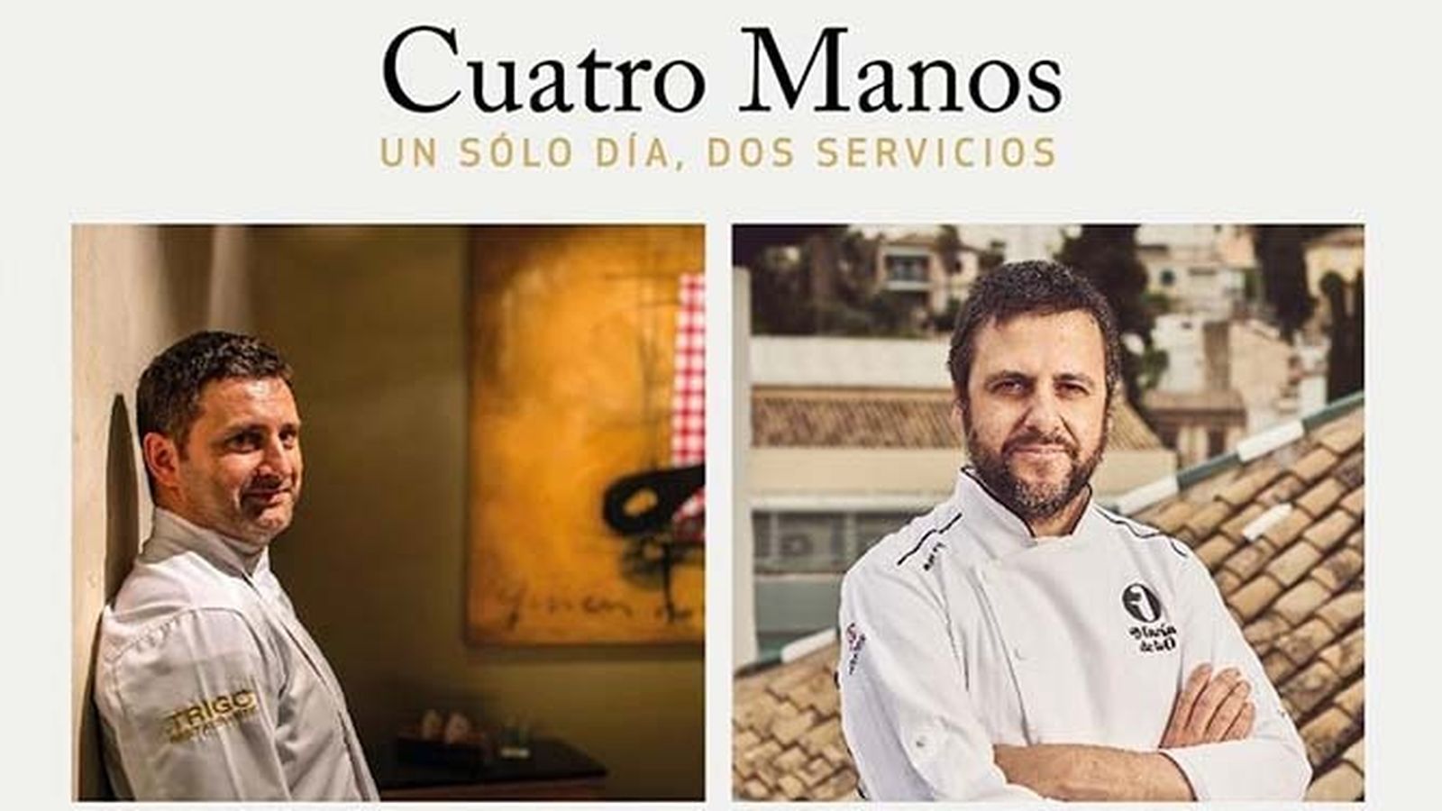 El chef Estrella Michelin Victor Martín y el chef Chechu González, autores del menú degustación