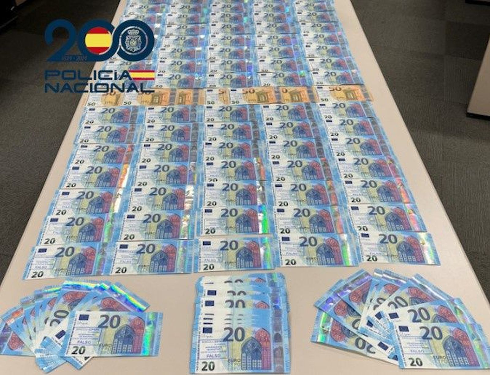 Billetes falsos recuperados por la Policía en una operación.