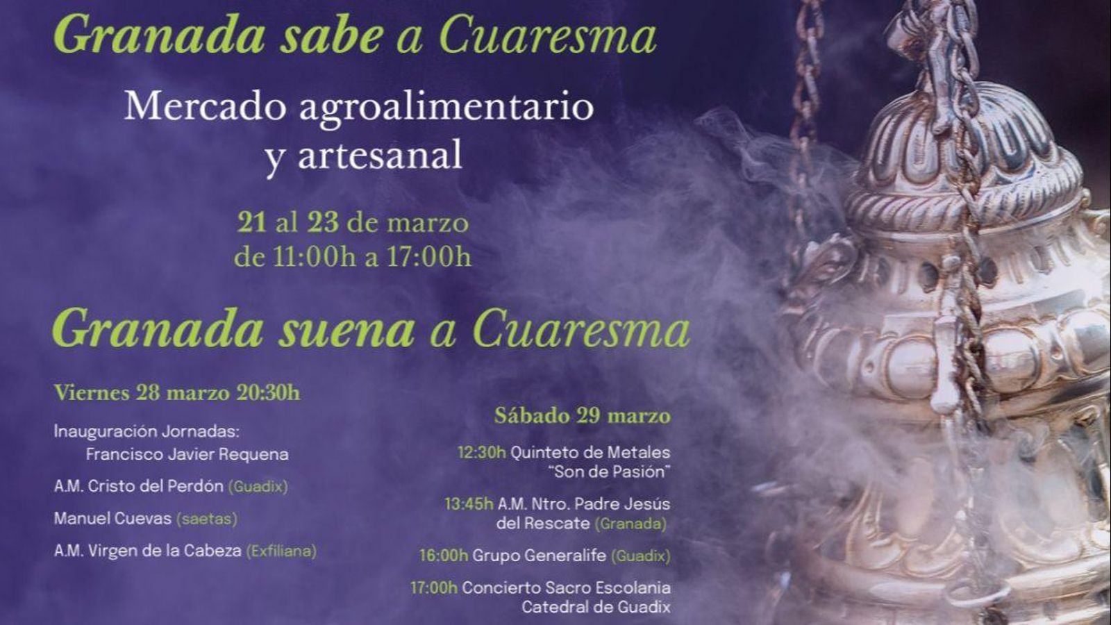 Parte de la programación de los actos conmotivo de la Cuaresma en Granada