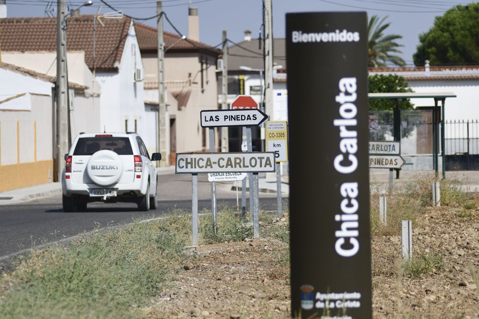 Carretera de acceso a la pedanía.