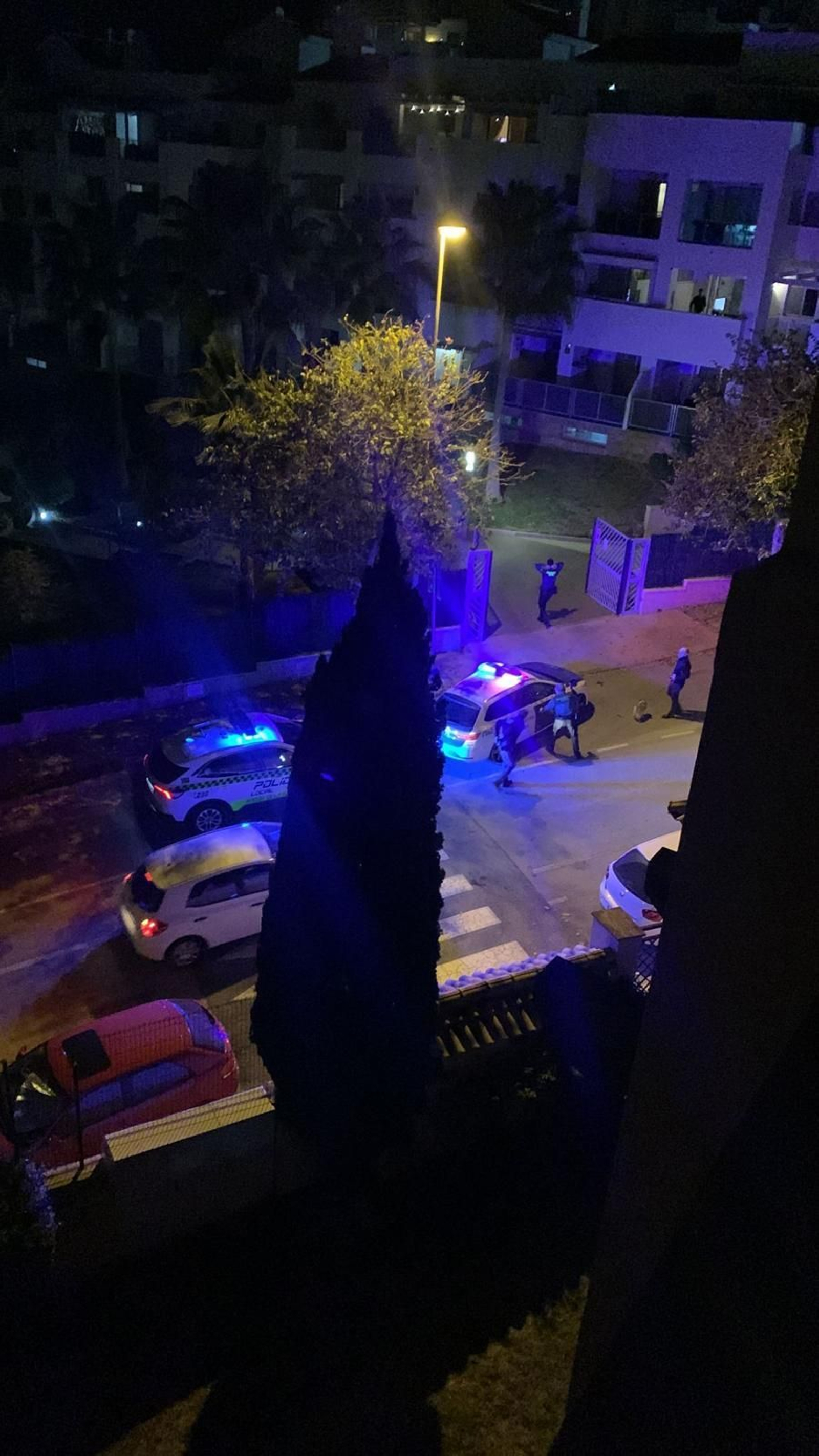 Agentes de la Policía Local y Guardia Civil en la zona de Parque Victoria