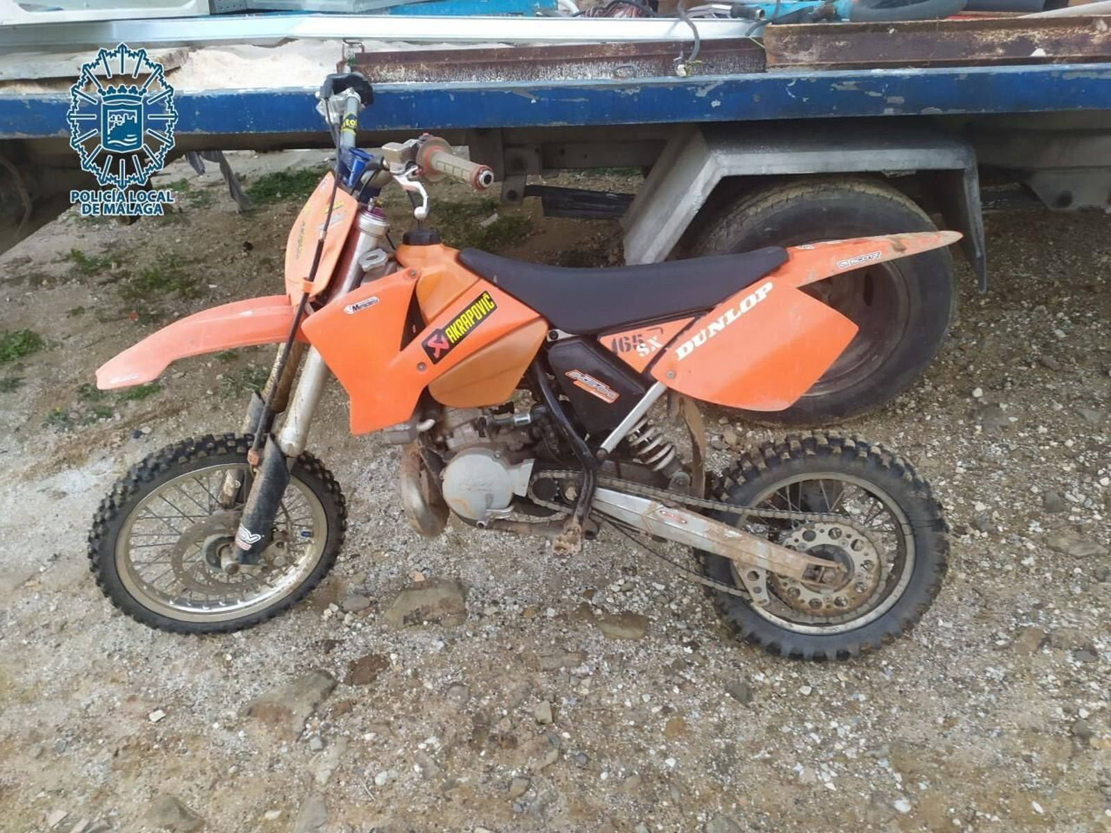 La moto de cross intervenida en Málaga