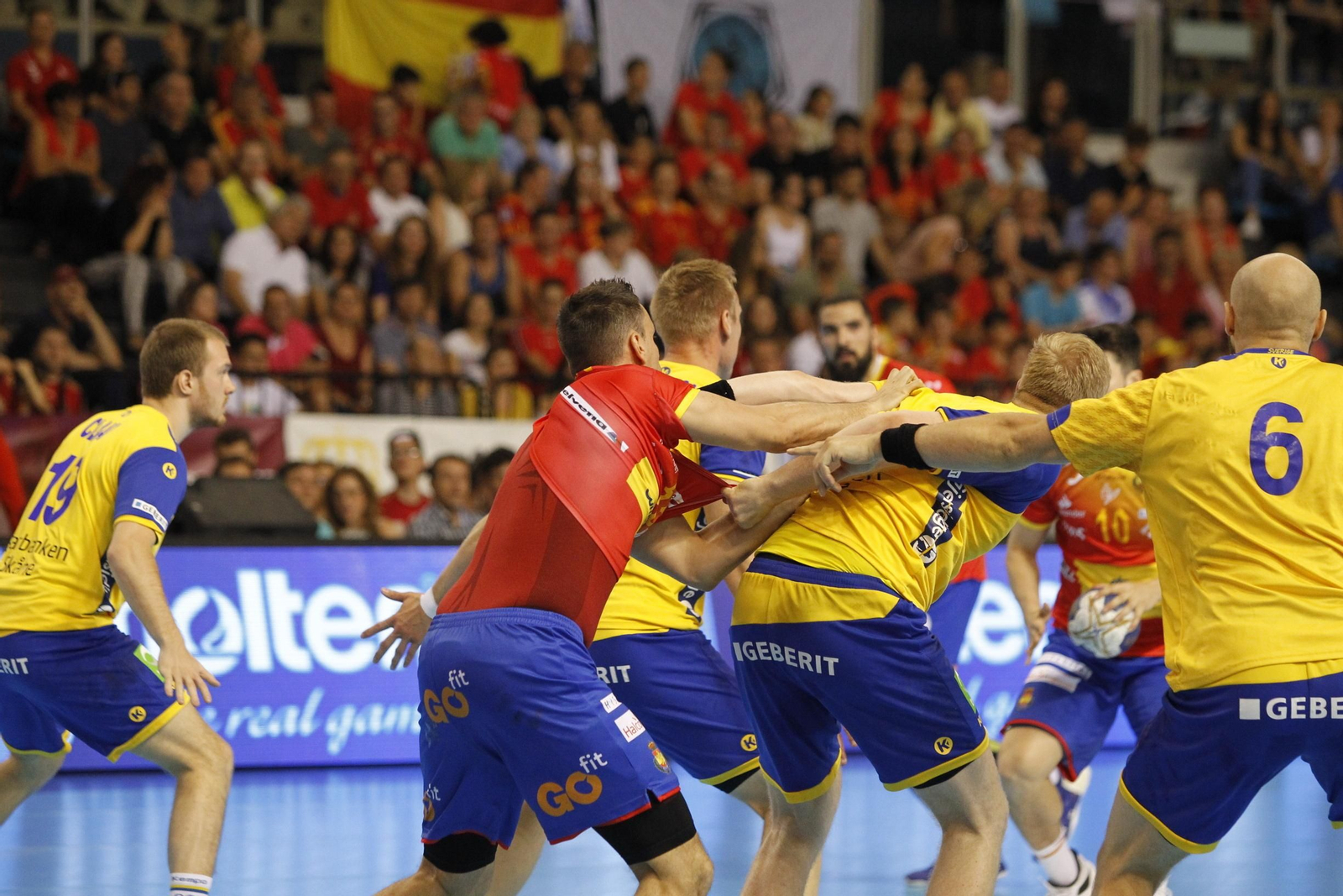 Fotogalería España-Suecia. Balonmano. Palacio Juegos Mediterráneos. Almería