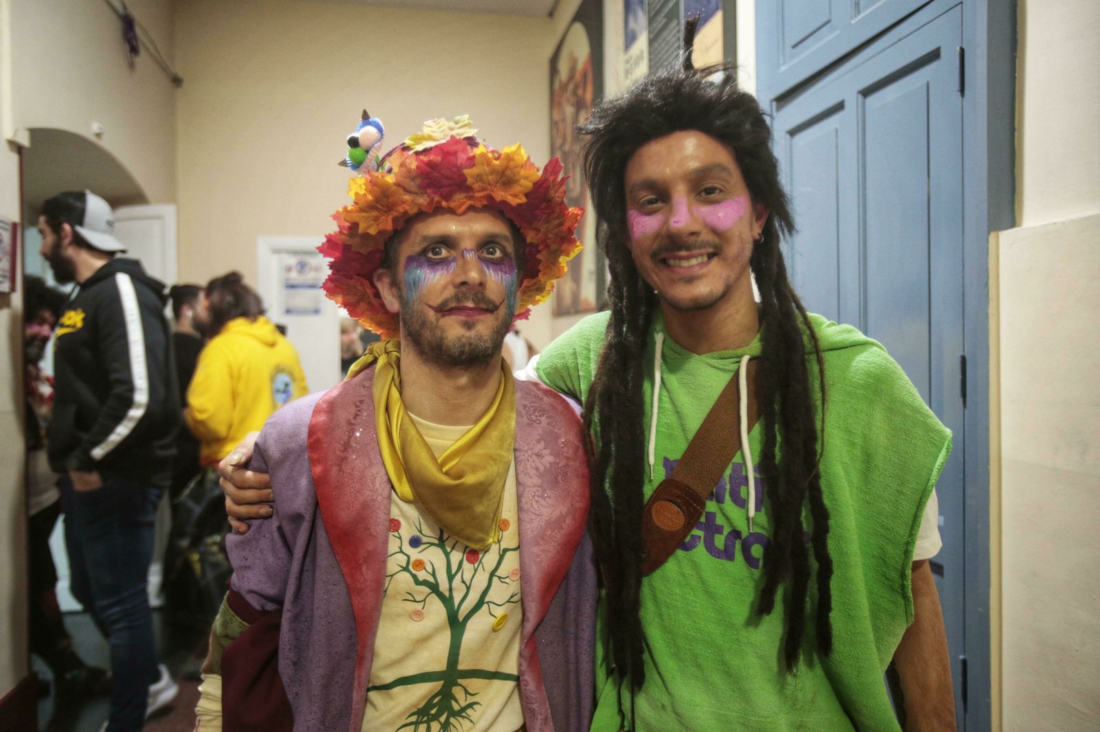 Los hermanos Pablo y Sergio (Cuarto Kilo) Gallardo, este sábado en camerinos.