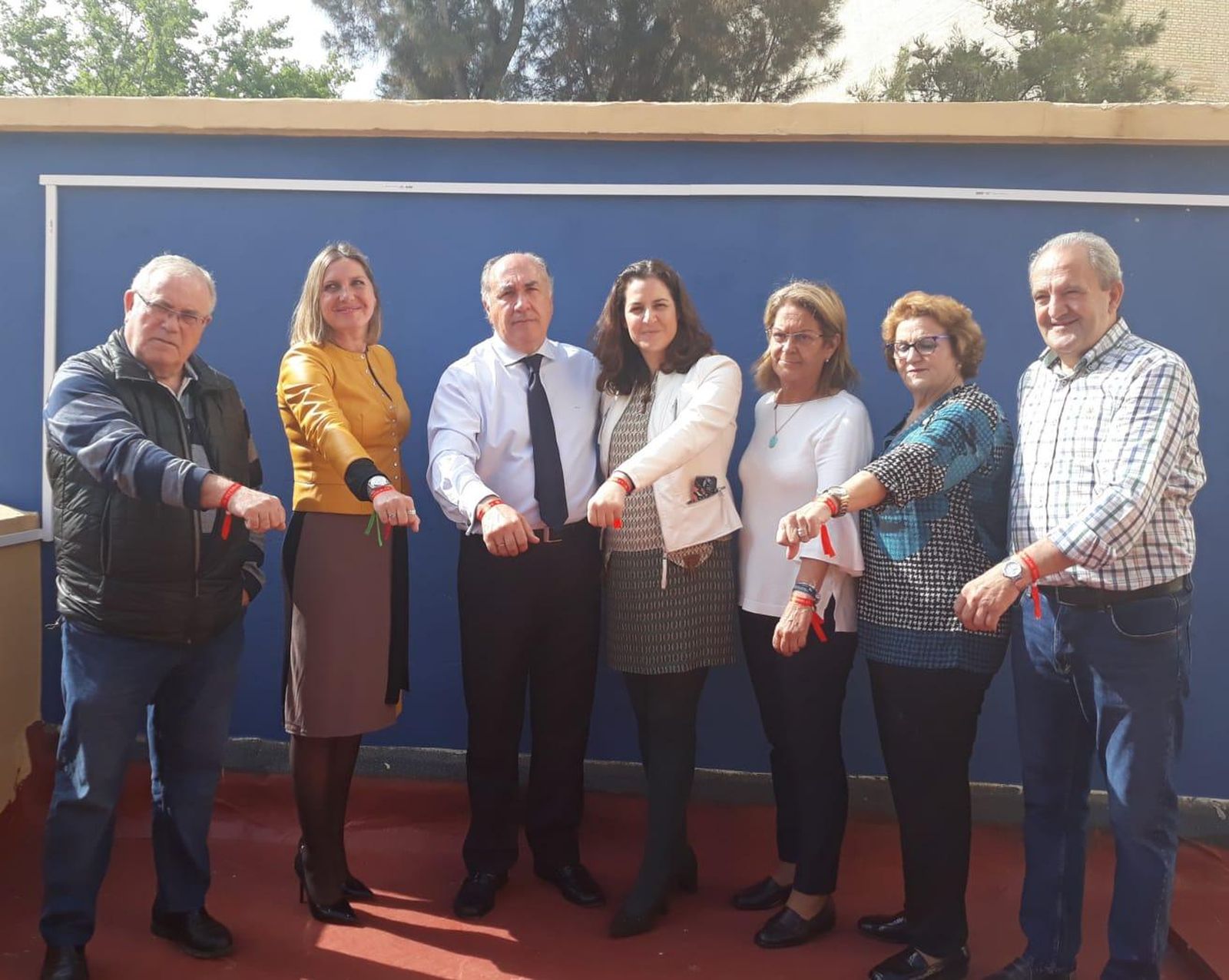 Landaluce, junto a Rodríguez, Conesa y Cid, con los representantes de las entidades