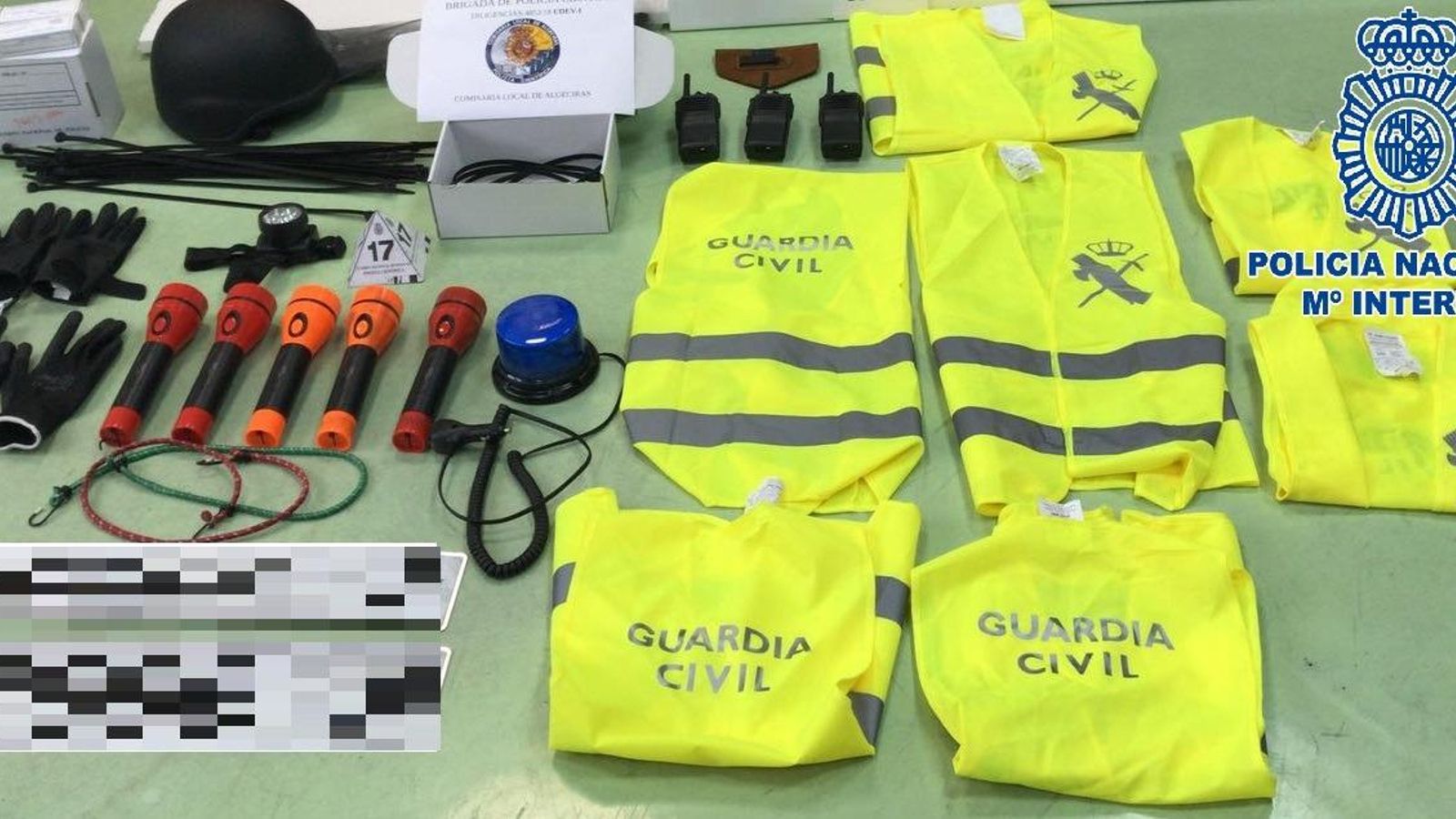 Material intervenido a los narcos.