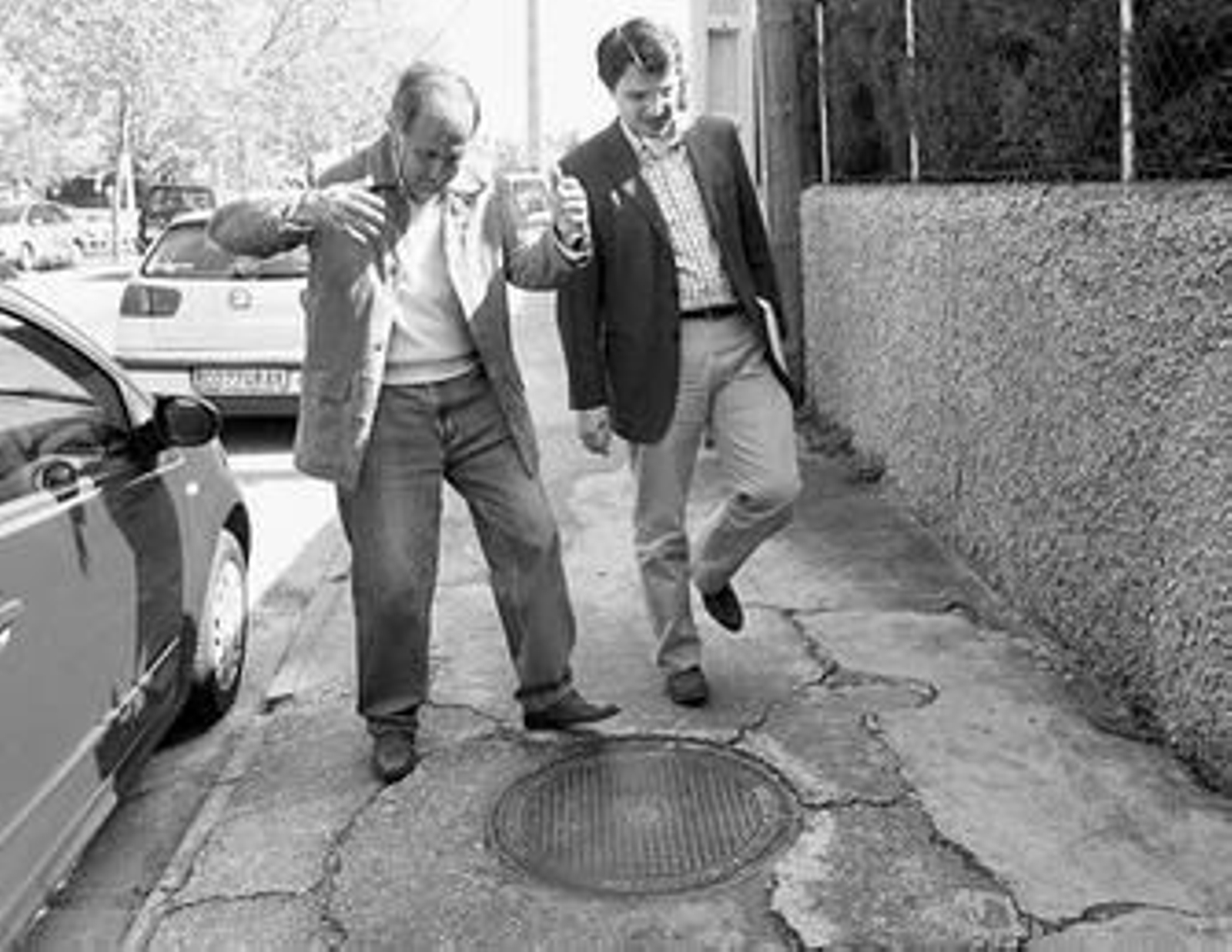 Bellido, a la derecha, y Luque, ayer en El Tablero.