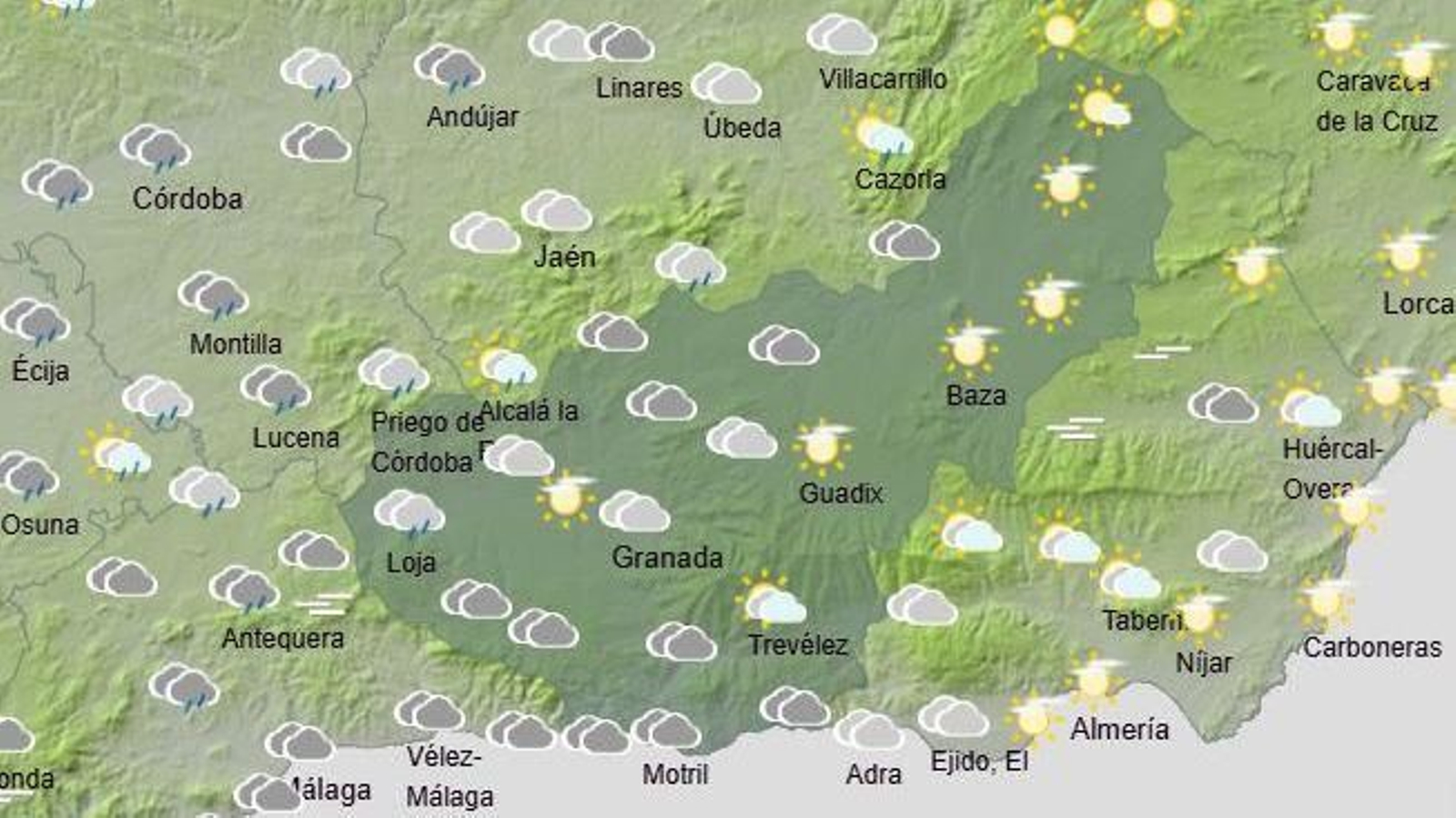 El Tiempo en Granada el 28 de octubre de 2025