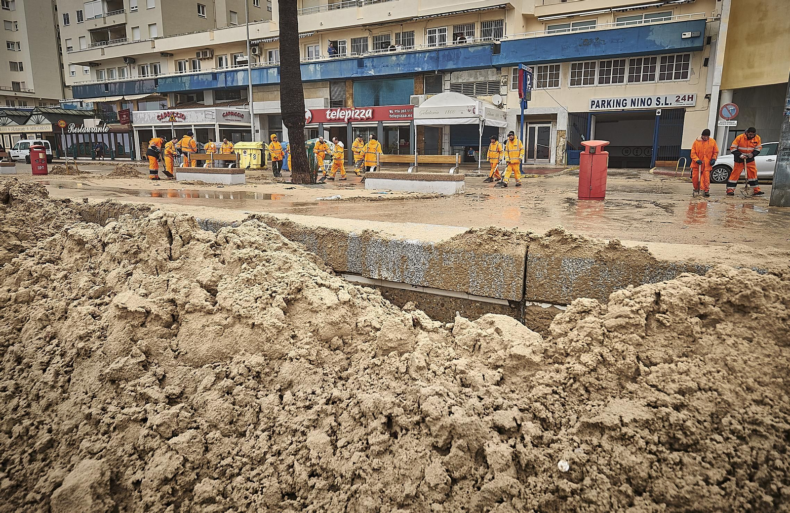Efectos del temporal en Cádiz