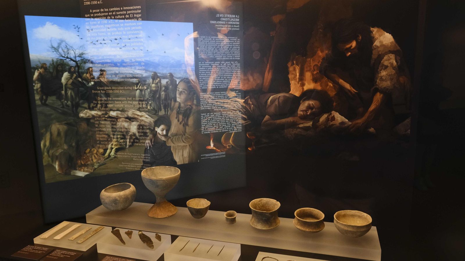 Restos de ajuares depositados en el periodo conocido como Bronce agárico.