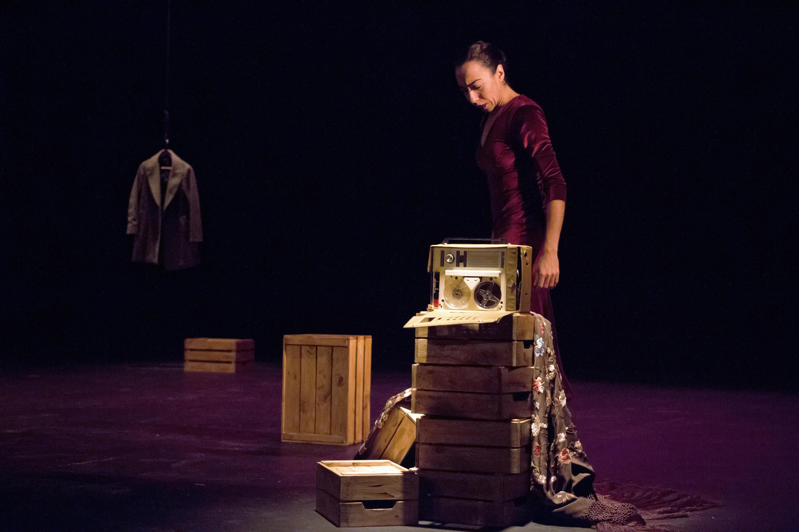 Nieves Rosales, durante una representación de la pieza.