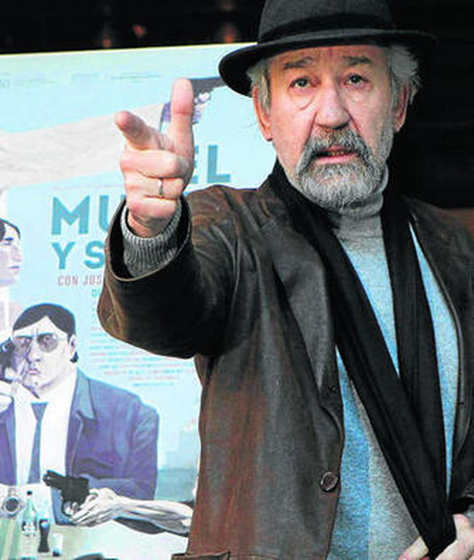 José Sacristán promocionando su último filme, 'El muerto y sé feliz'.