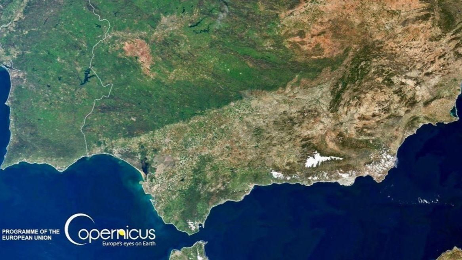 Parte de la imagen tomada por satélite de la Península Ibérica.