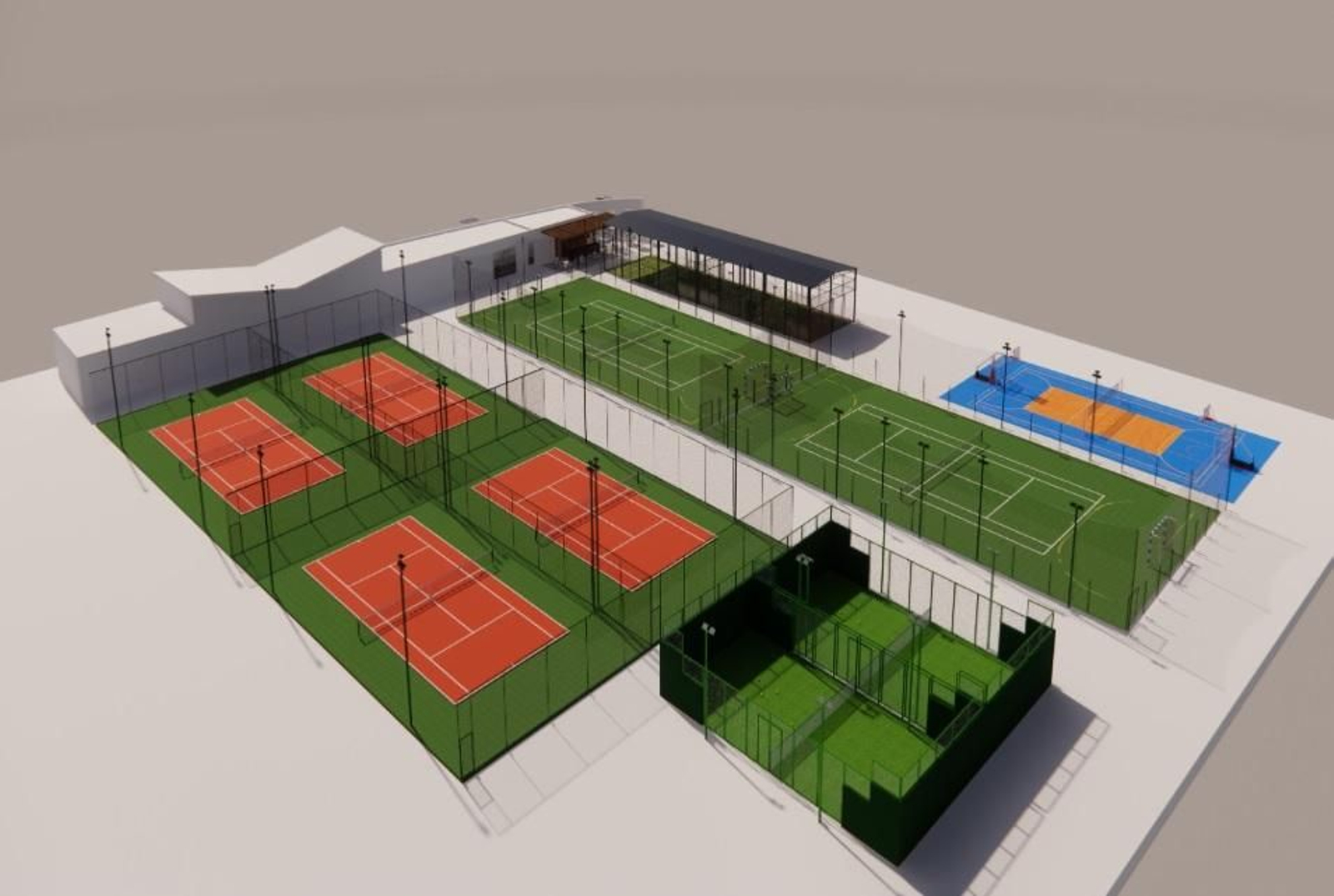 Plano del proyecto de las pistas de pádel en El Portil.