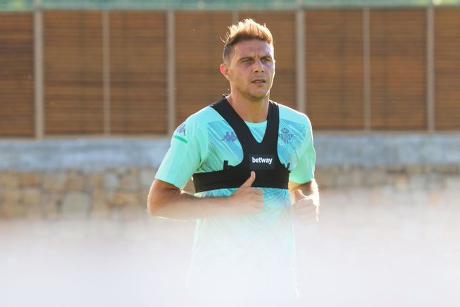 Joaquin, en pleno esfuerzo en el entrenamiento.