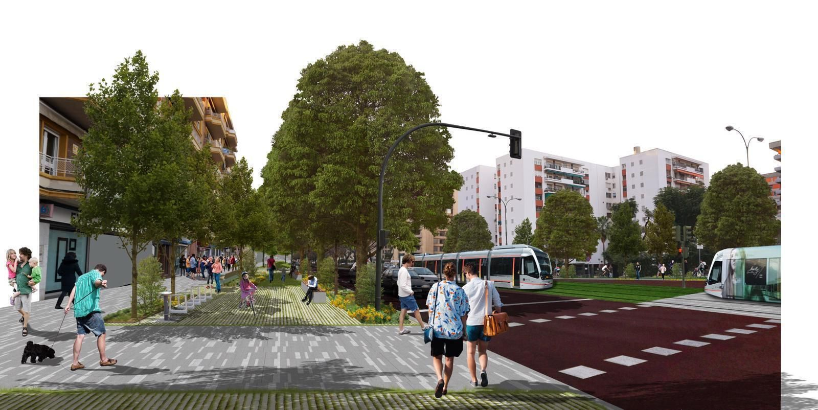 Recreación de cómo quedará la reurbanización de San Francisco Javier con el proyecto complementario que se está redactando.