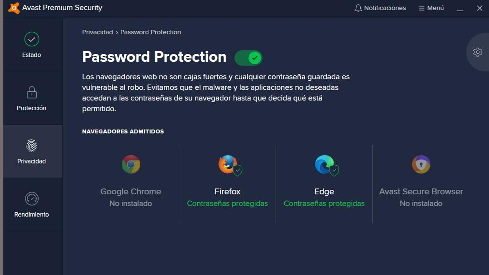 Imágenes del antivirus Avast Premium Security