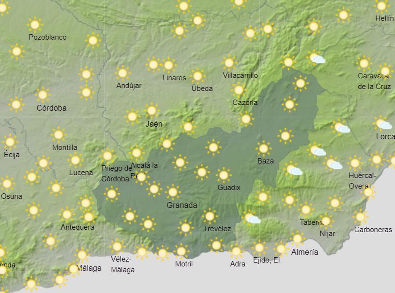 Tiempo en Granada | Cielos despejados y noches más amables