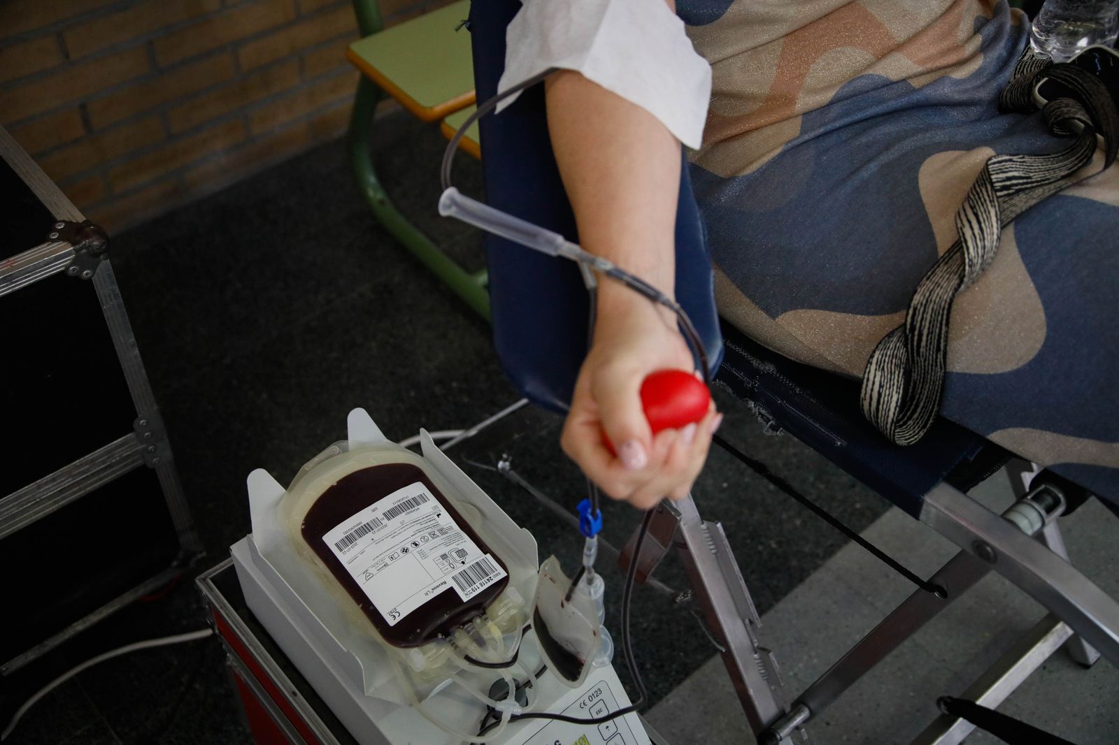 Juan de la Cruz Belmonte y Aref Laarej en la colecta de sangre de la UAL