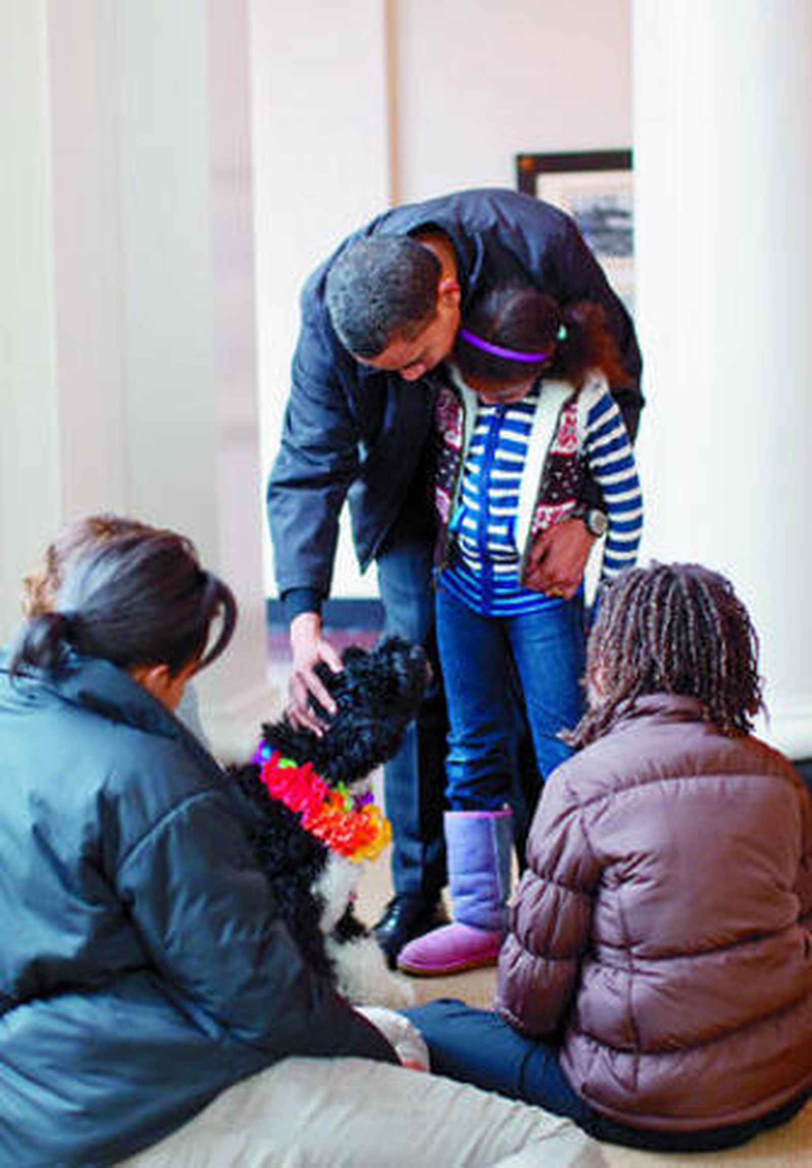 Los Obama y su perro Kennedy