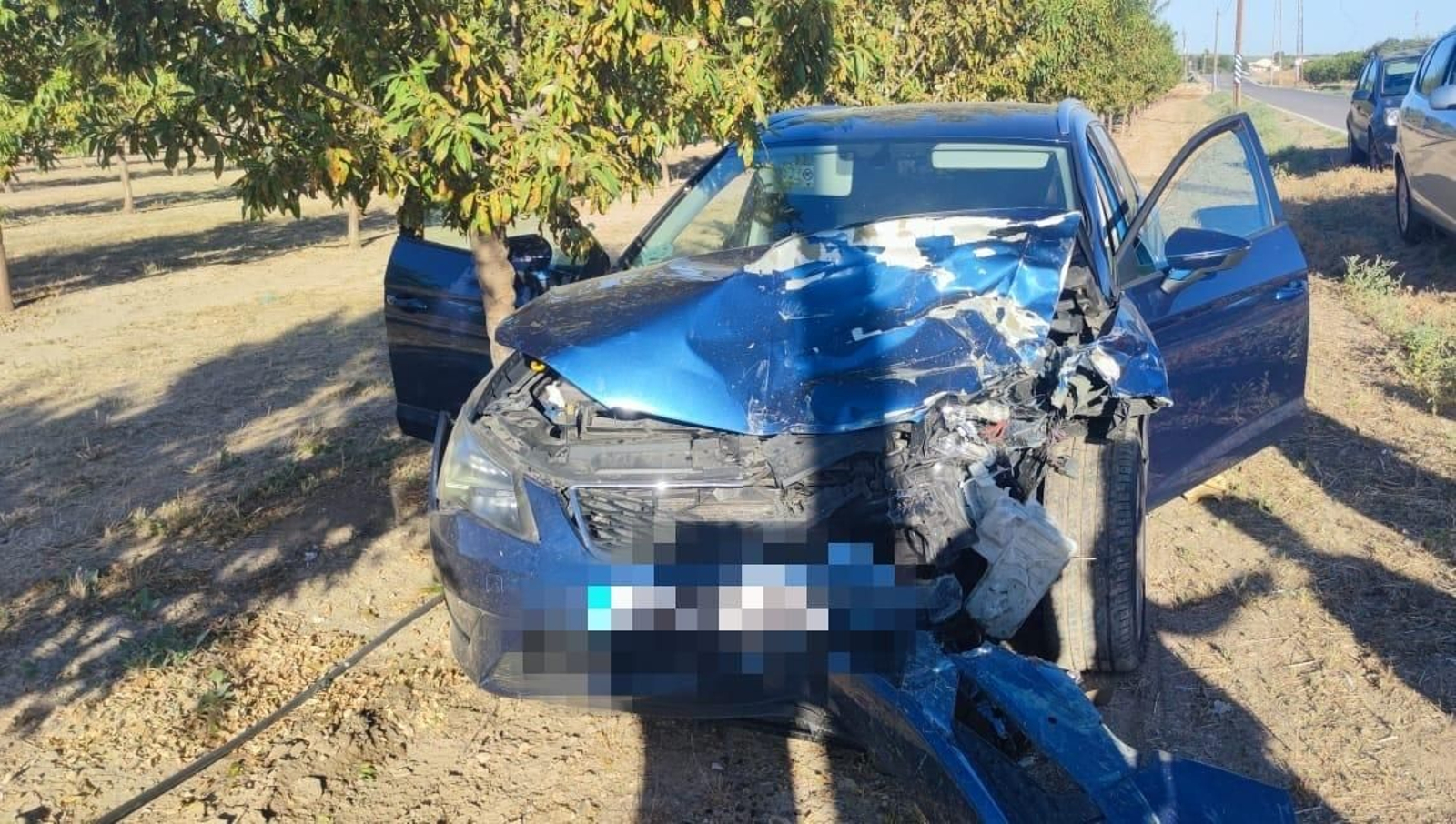 Vehículo con el que ha chocado el autobús donde ha resultado herida una pareja