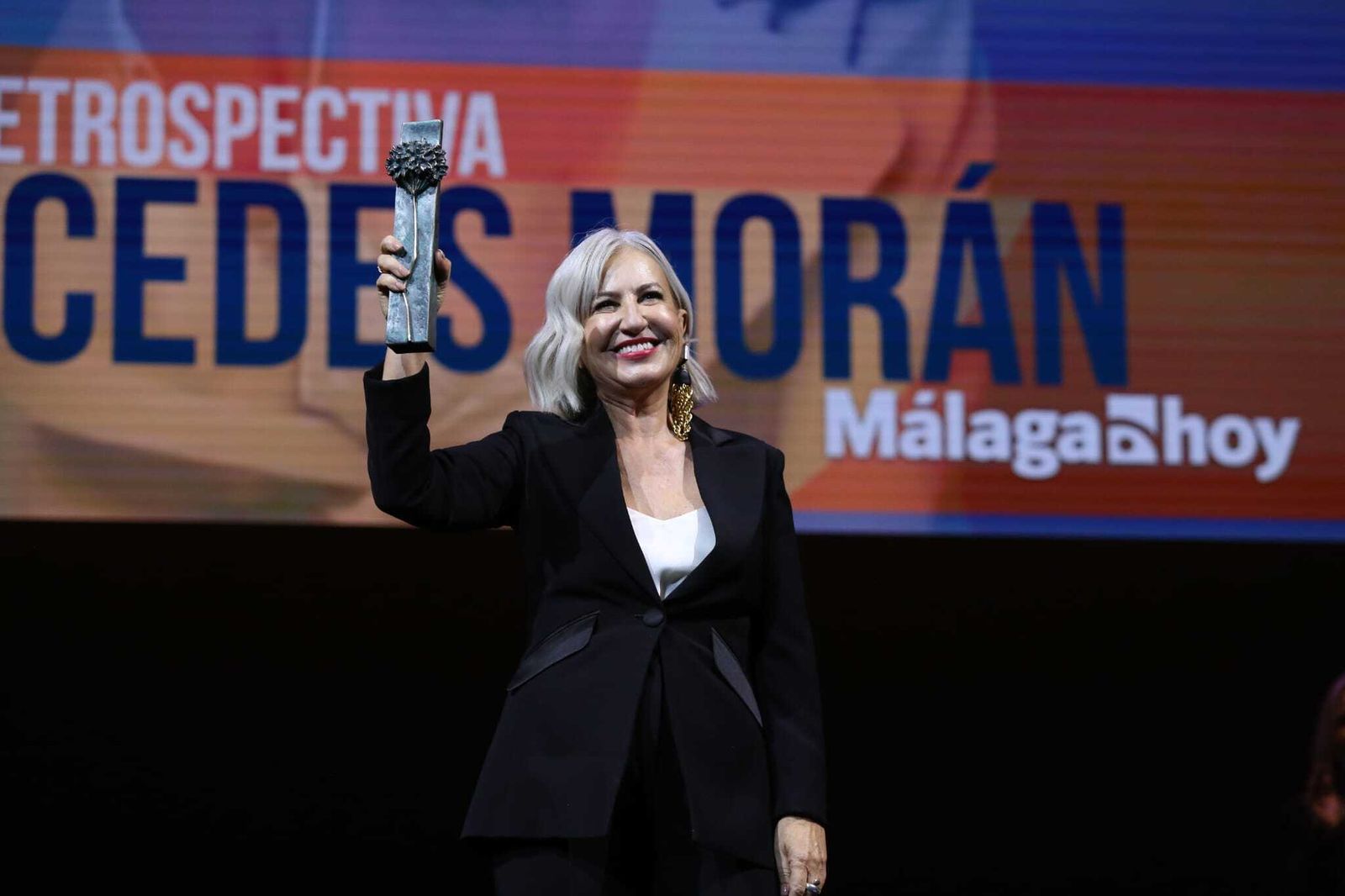 Mercedes Morán recogió este jueves el Premio Retrospectiva del Festival de Málaga.