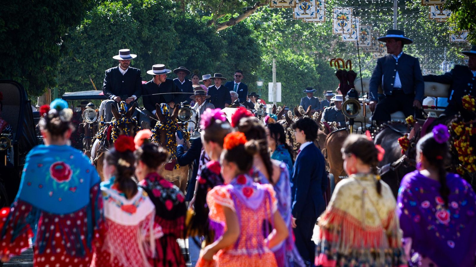 Ambiente en el real una tarde de Feria de Abril.
