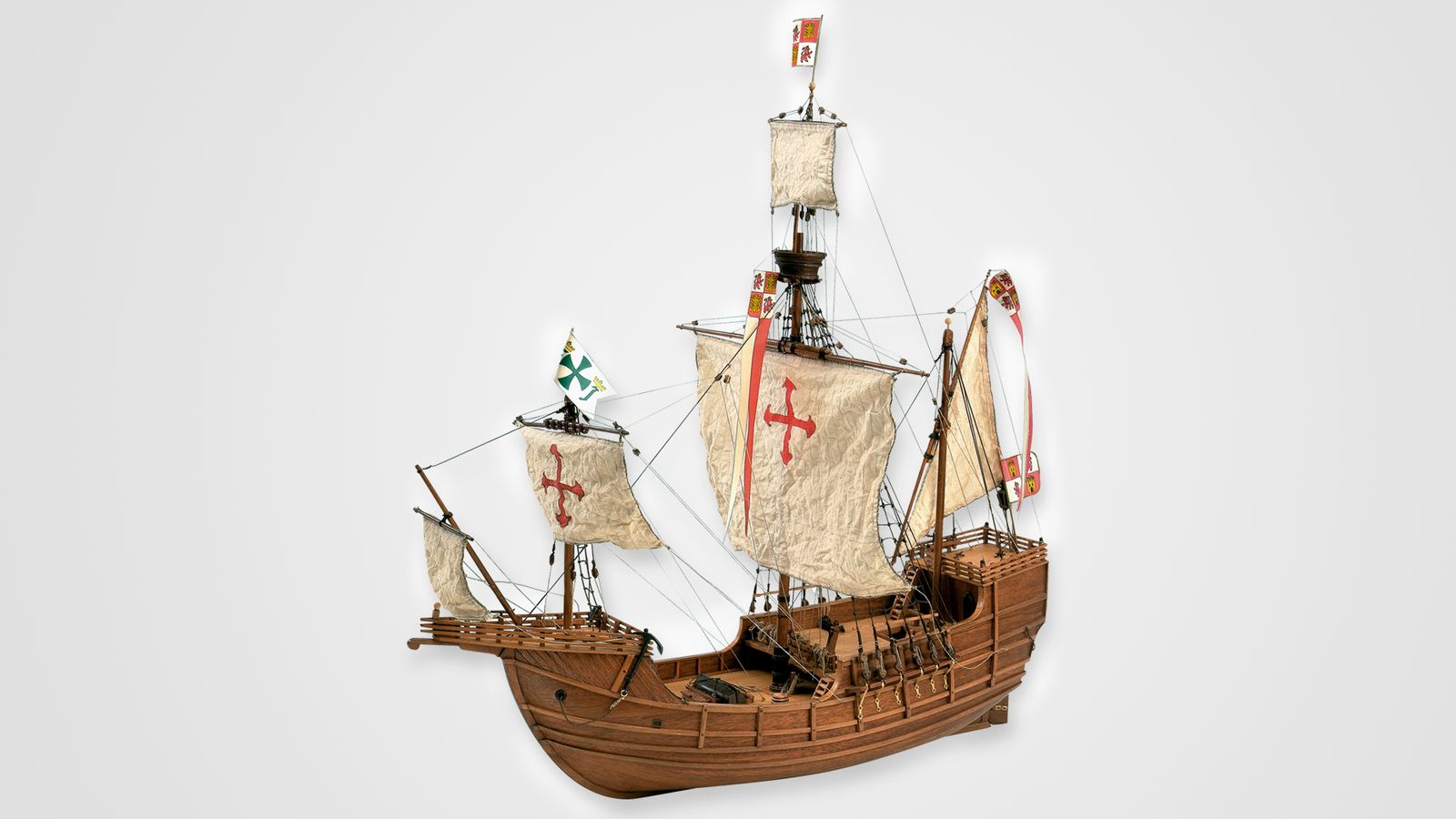 Maqueta de la Santa María, uno de los regalos para la Familia Real.