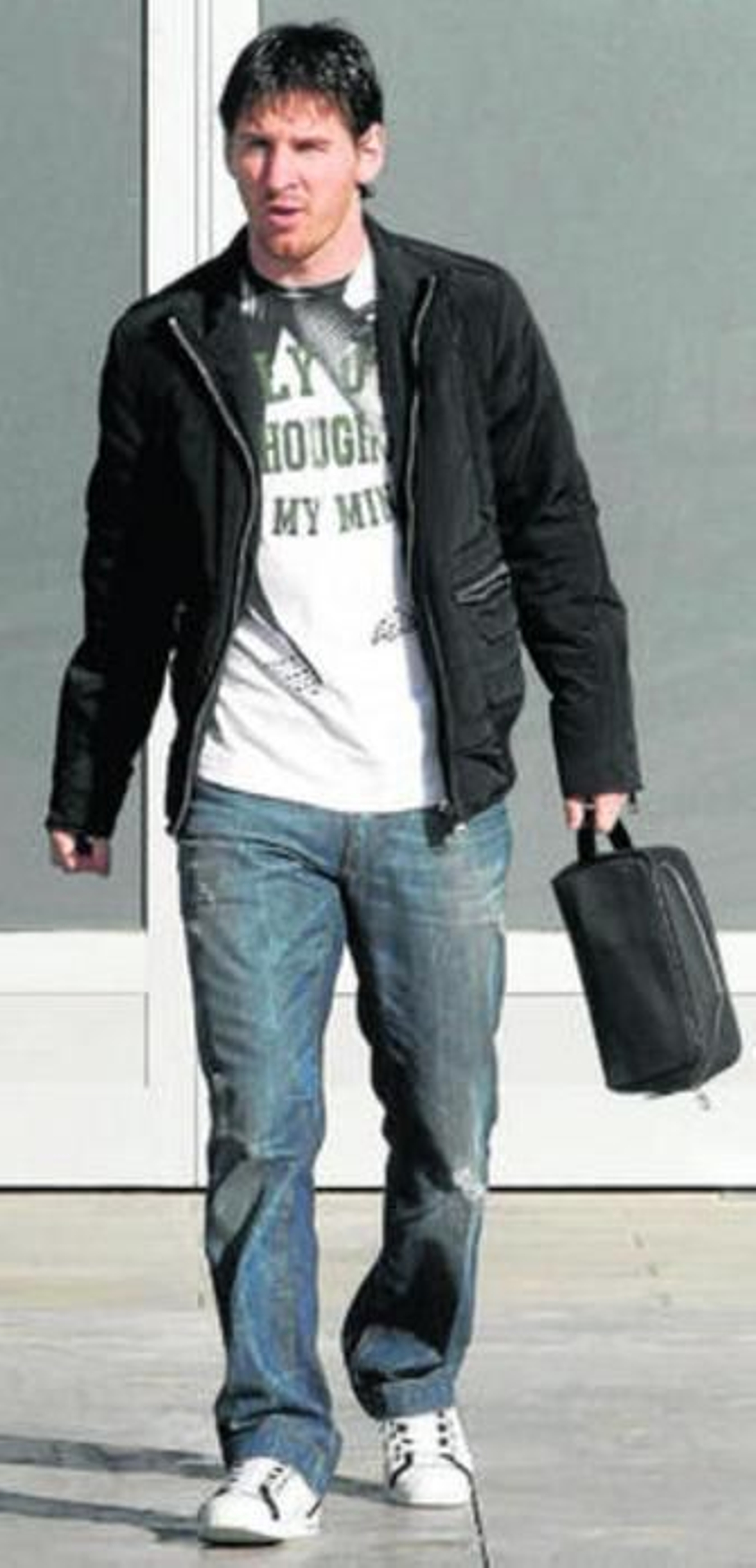 Messi, tras su conferencia de prensa de ayer en Barcelona.