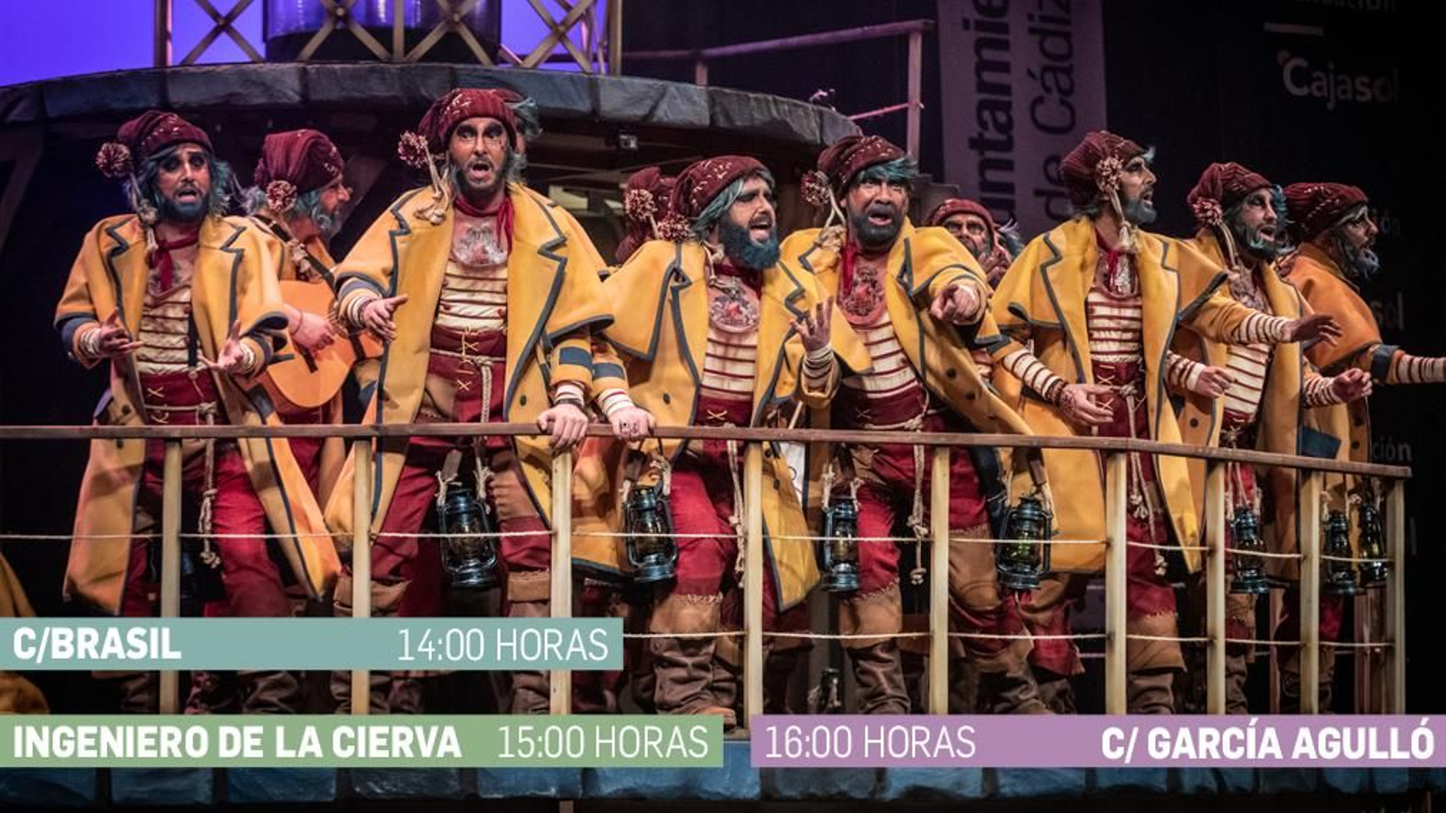 Comparsa 'Los luceros'. El grupo de Subiela, Chapa, Aranda y Noly logró el tercer premio en el pasado Concurso del Falla. El estilo de sus letras es inconfundible, tanto como la música del Noly y la potencia de un grupo que reúne a algunas de las mejores voces de la fiesta. Aquí puedes recordar su paso por el Concurso.