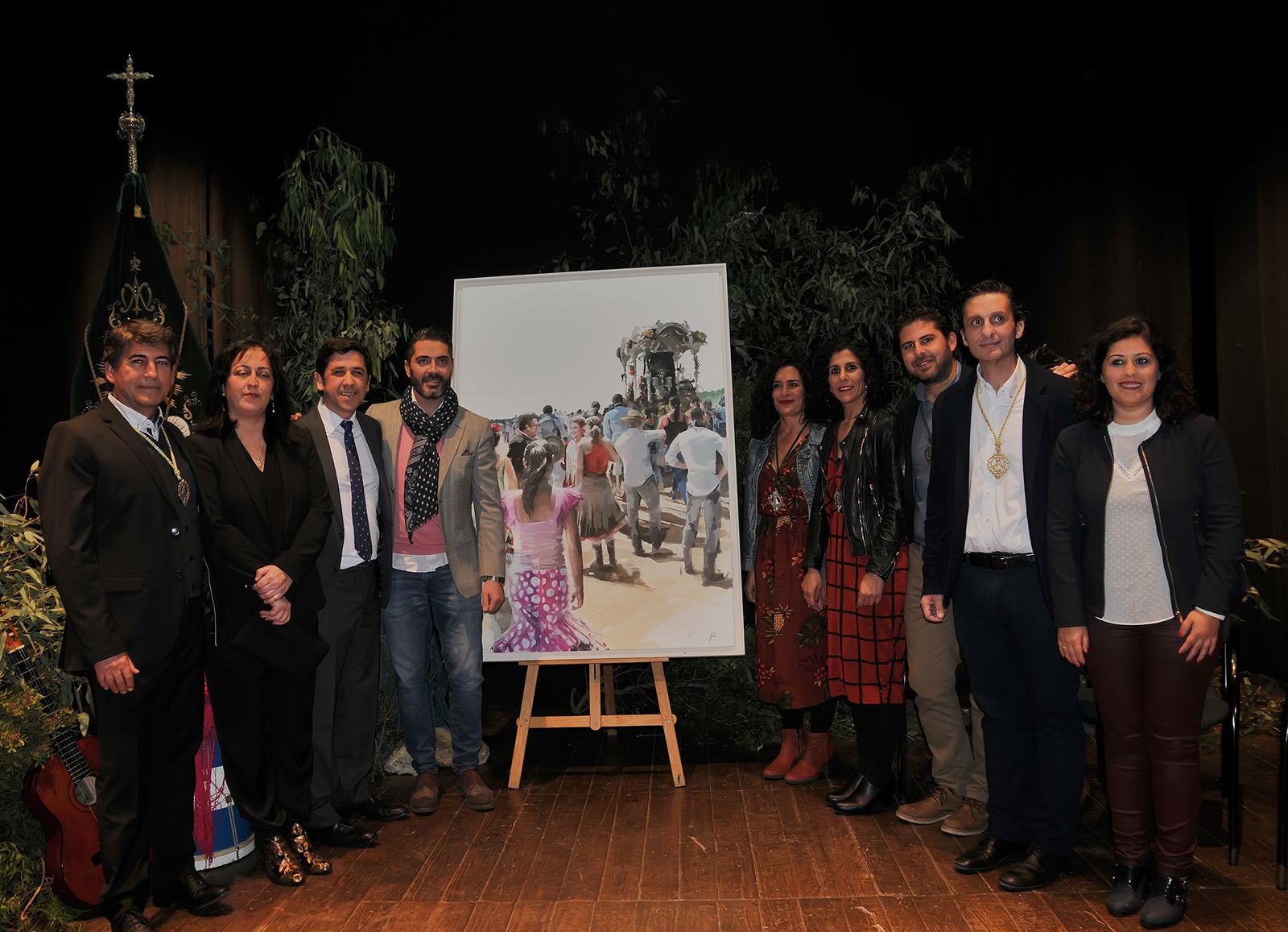 Un momento de la presentación del cartel rociero en Ayamonte.