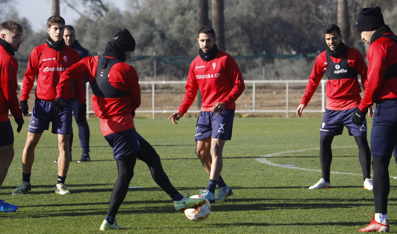 Canario, durante el entrenamiento de este viernes en la Ciudad Deportiva.