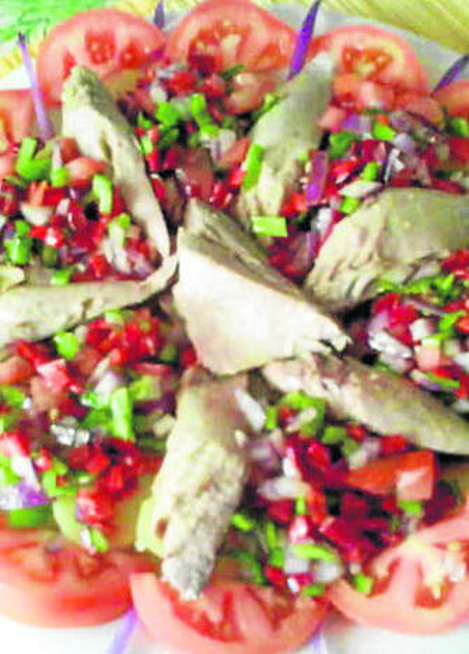 Ensalada de patatas, pimientos y melva