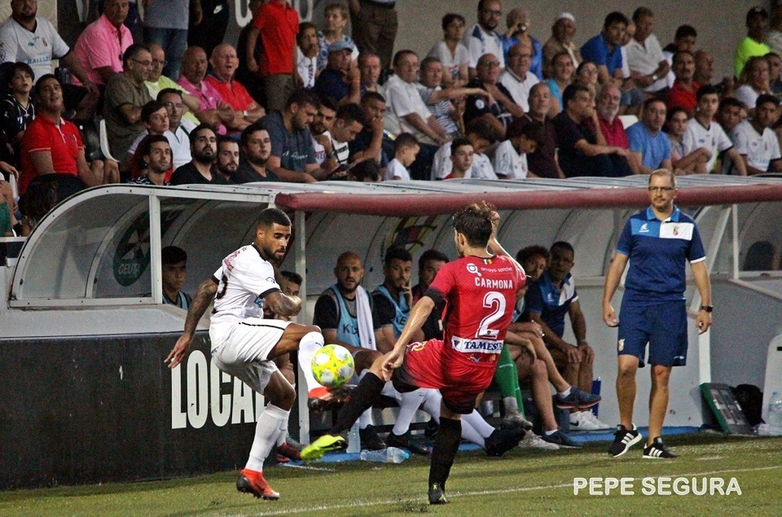 Benji, durante el Ceuta-Puente Genil del pasado sábado