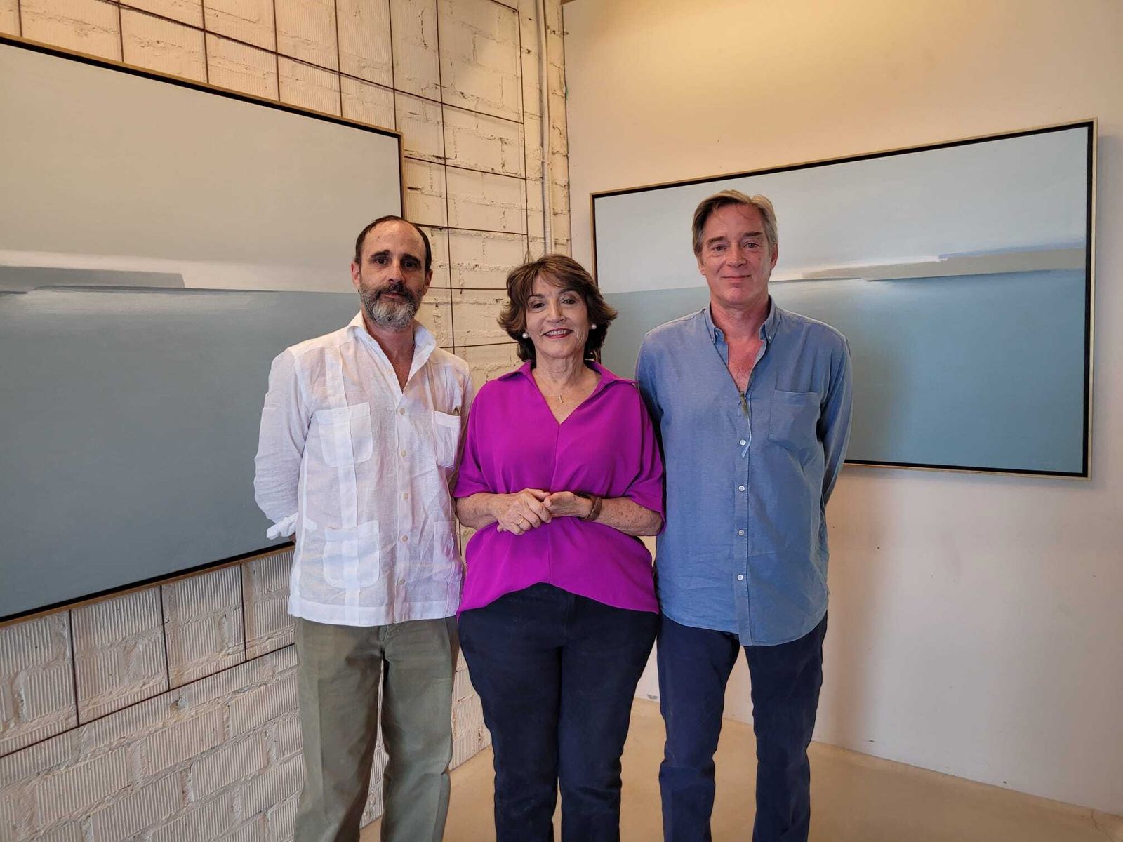 Fernando Pemartín, Emilia Sánchez de Ibargüen y David Maldonado, durante la inauguración.