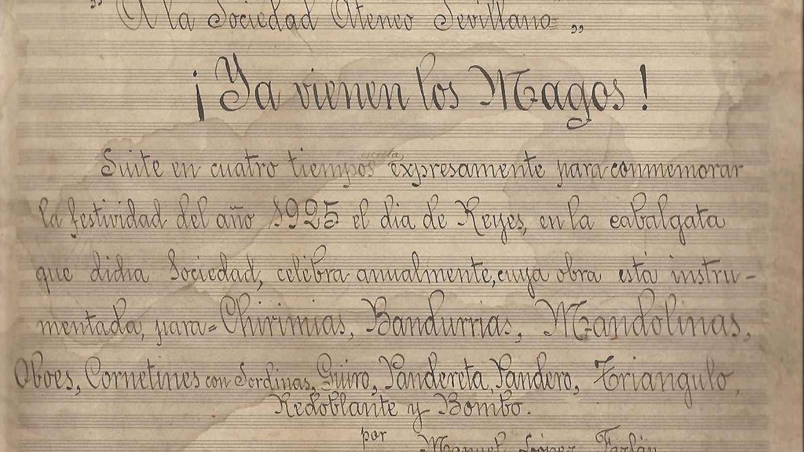 Partitura de '¡Ya vienen los Magos'!