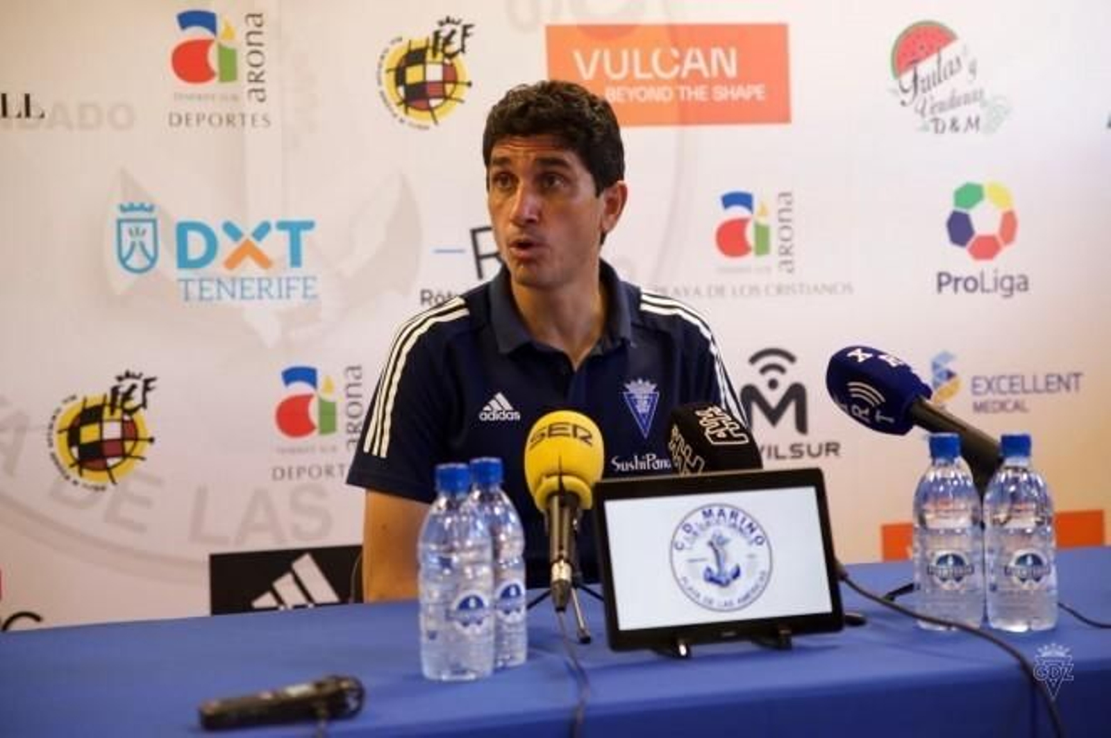 Juan Manuel Pavón, en la sala de prensa del Marino.