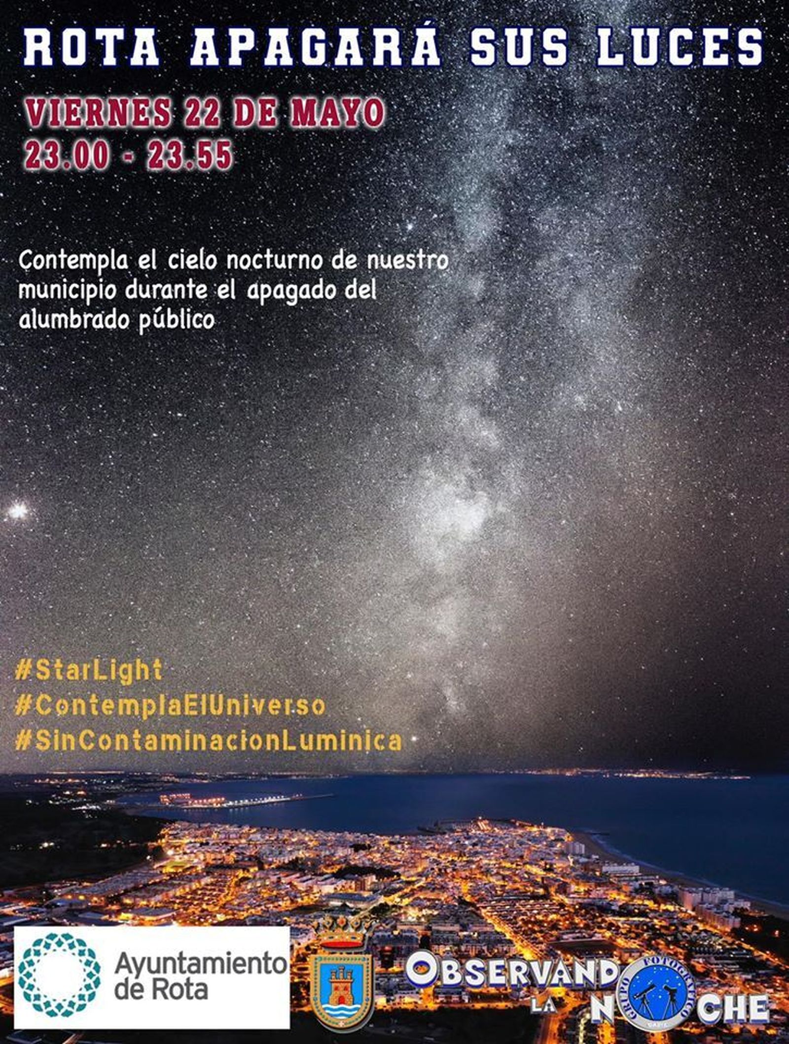 Rota apaga esta noche su alumbrado para contemplar el cielo y las estrellas.