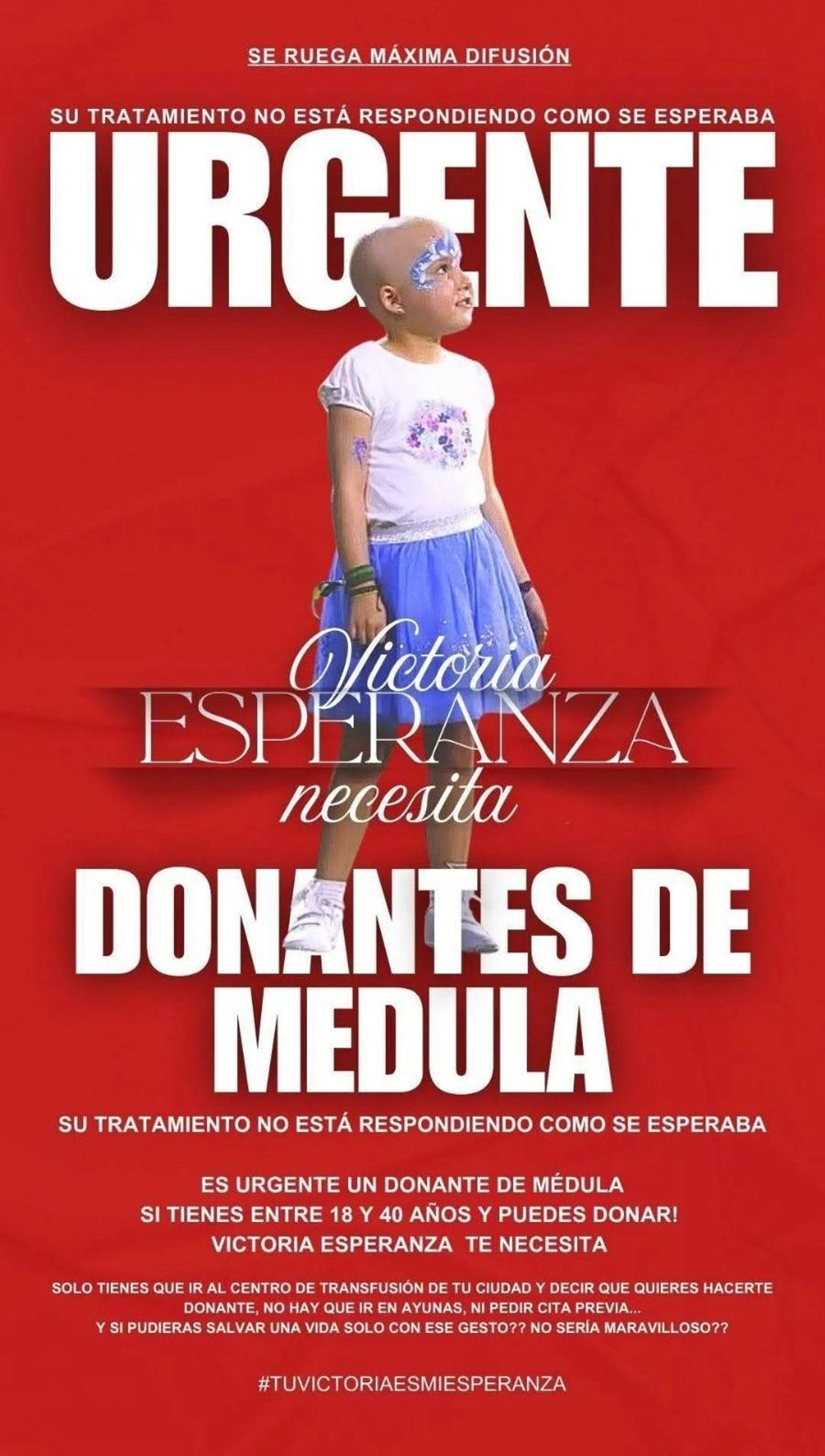 Cartel difundido en redes para fomentar la donación de médula ósea.