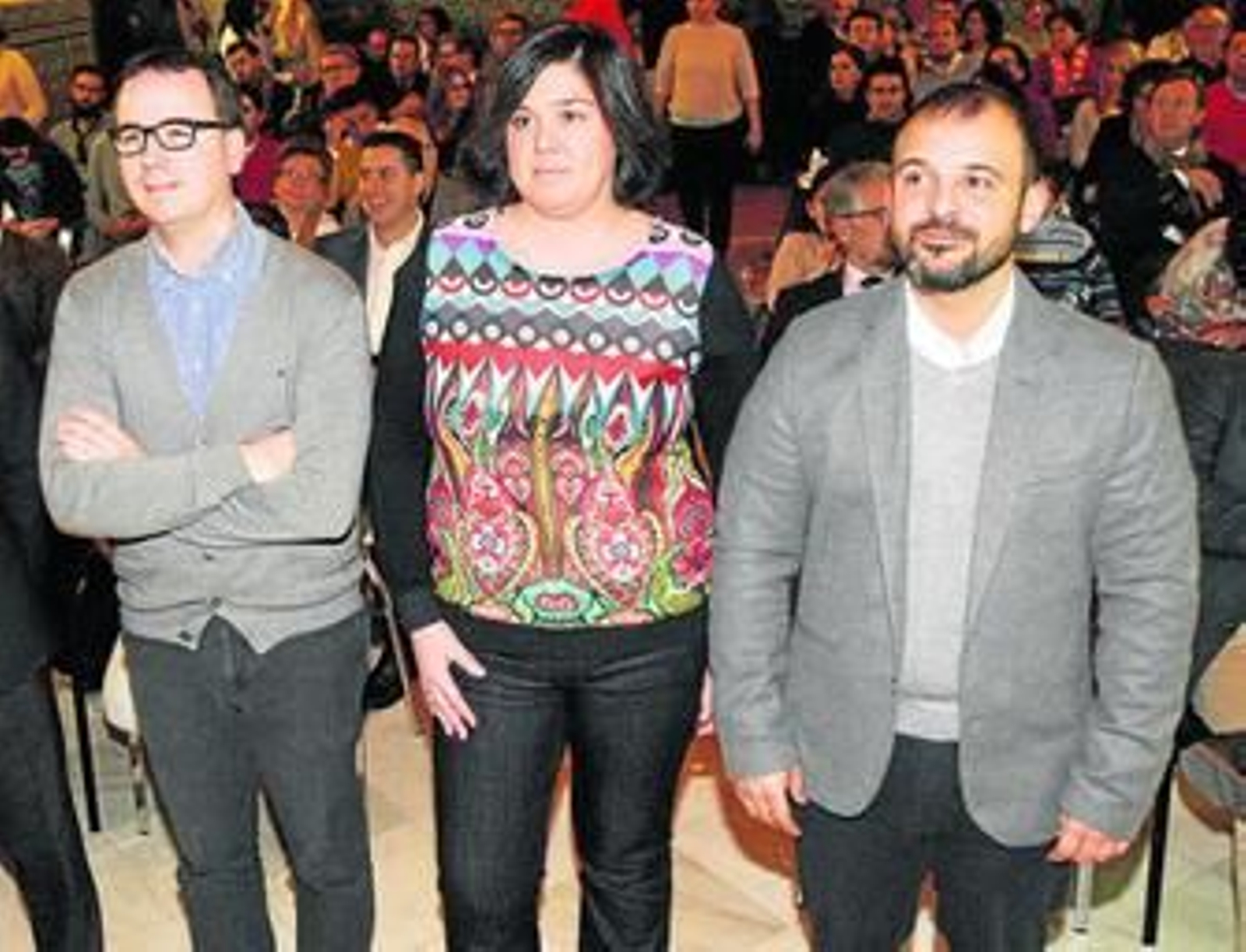 Morales, Jiménez y García, antes de las ponencias, ayer en el Rectorado.