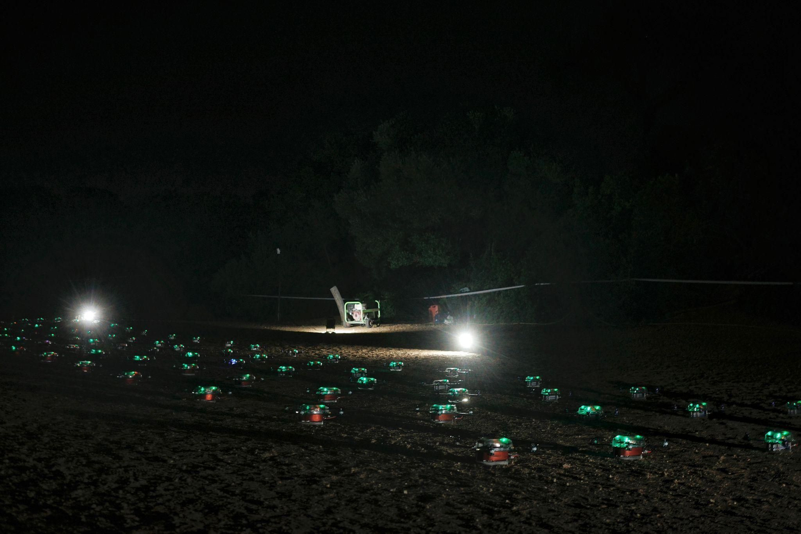 El espectáculo de drones de la Feria de Puerto Real, en imágenes